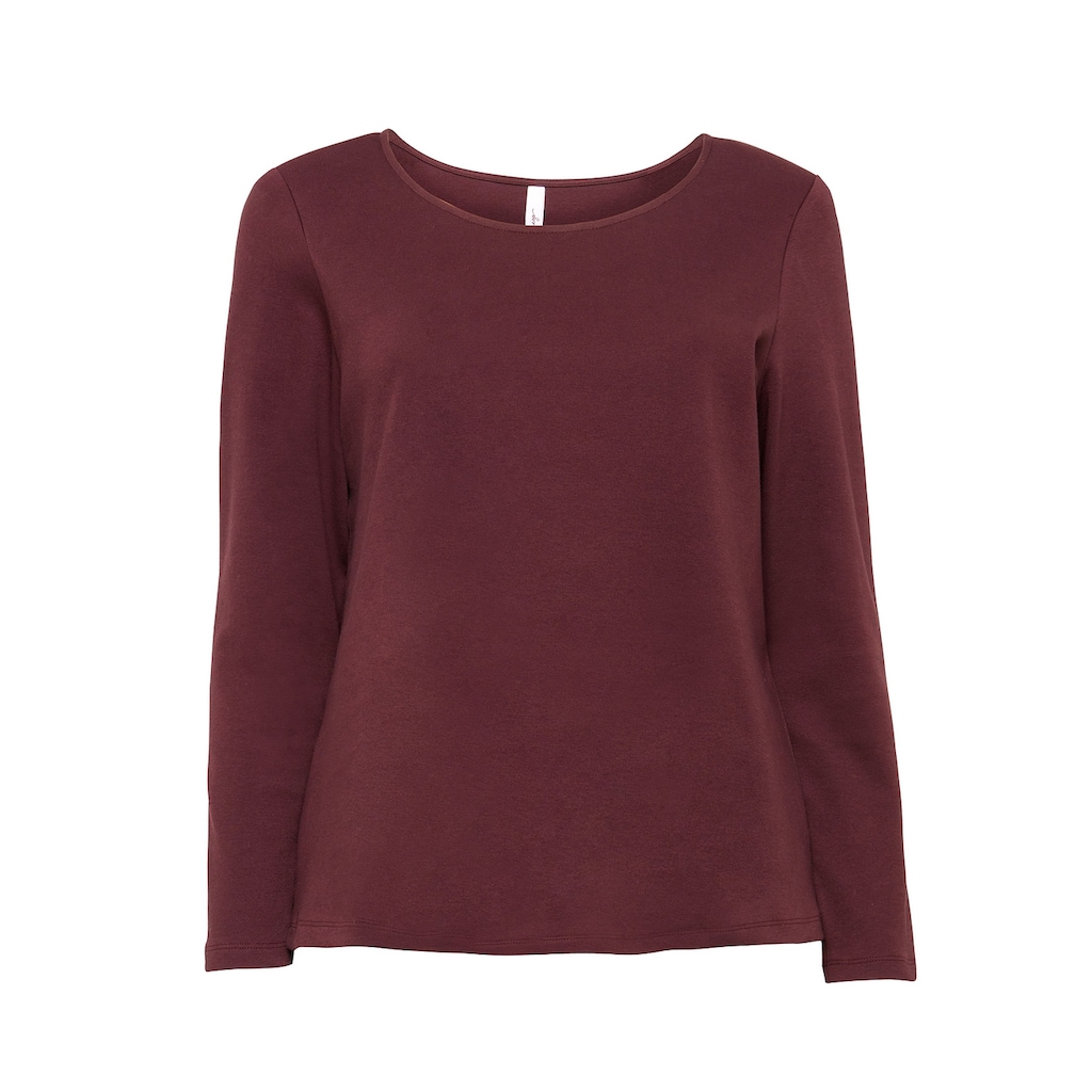 Damenmode Shirts & Sweatshirts Sheego Langarmshirt »Langarmshirt«, mit Schulterpads und Rundhalsausschnitt burgund Damenmode Shirts & Sweatshirts Sheego Langarmshirt »Langarmshirt«, mit Schulterpads und Rundhalsausschnitt burgund