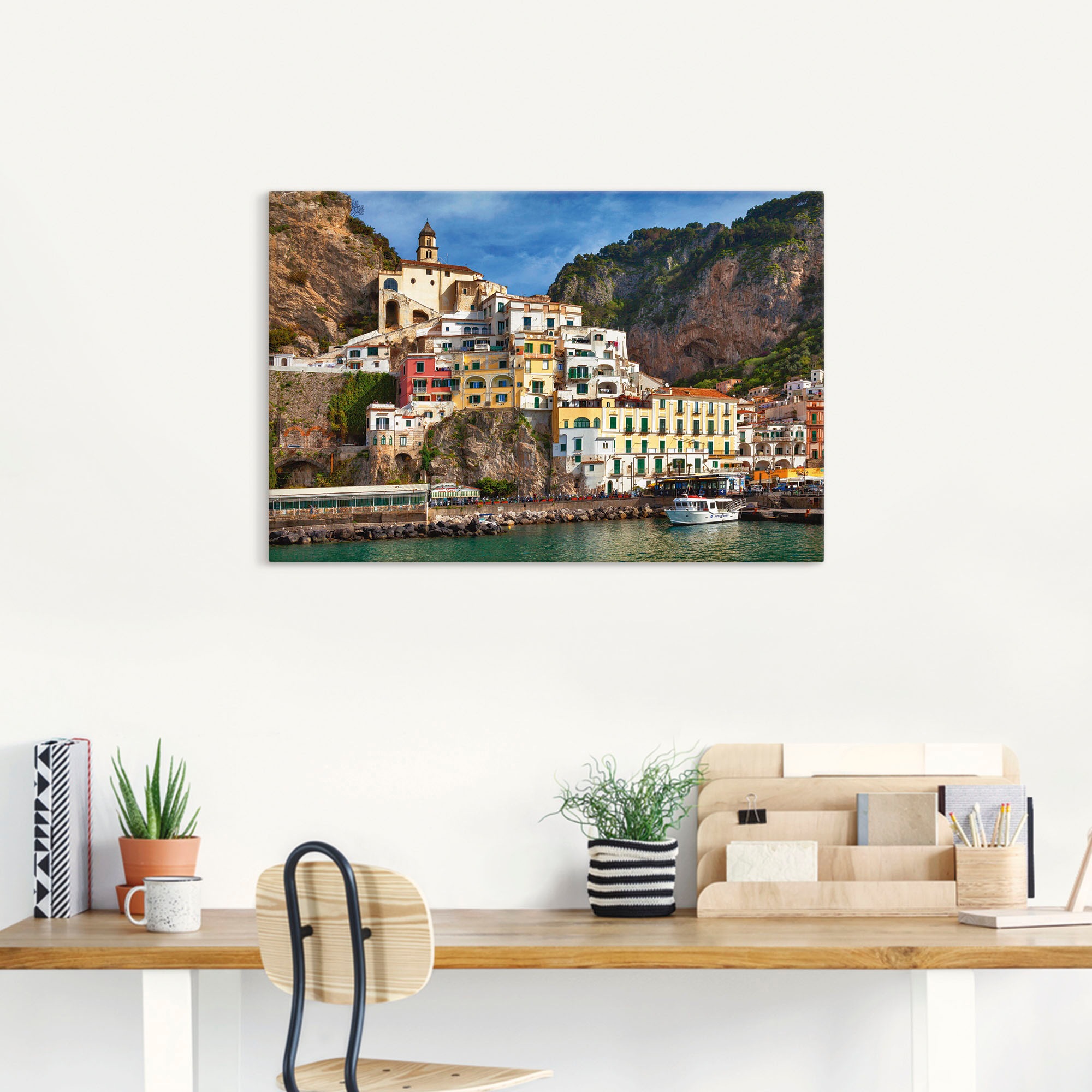 Artland Wandbild "Hafen von Amalfi an der Amalfiküste", Italien, (1 St.), a günstig online kaufen