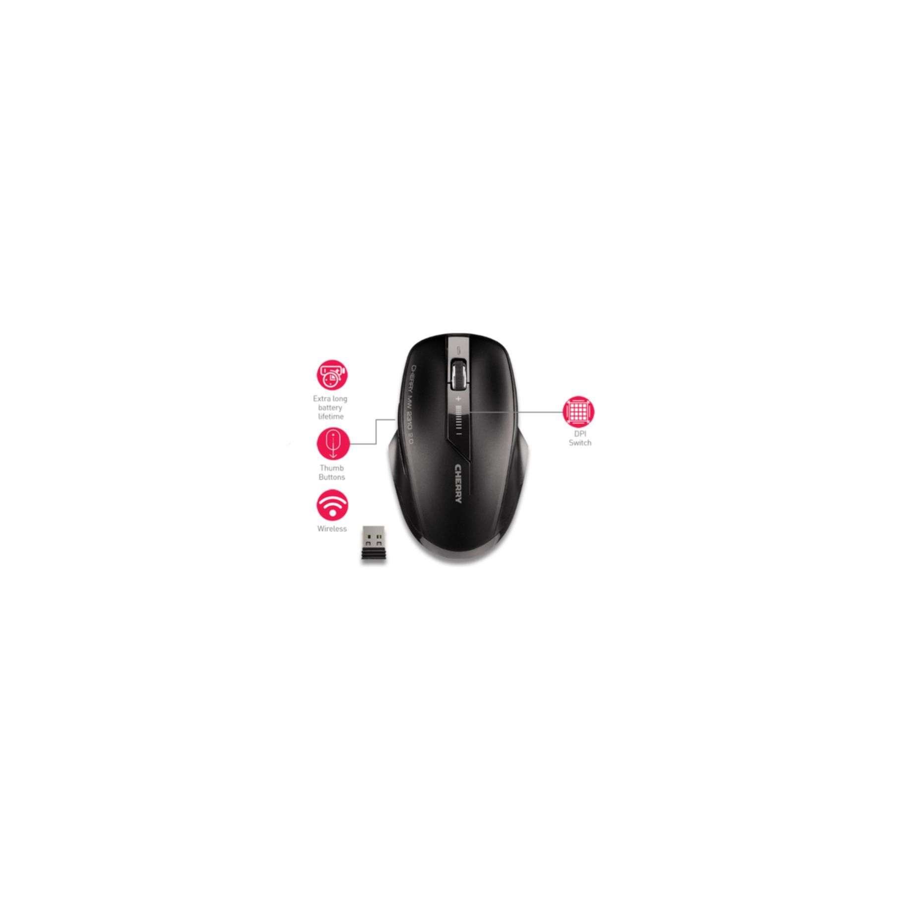 Cherry Maus »MW 2310 2.0 Kabellose Maus, Schwarz, USB«