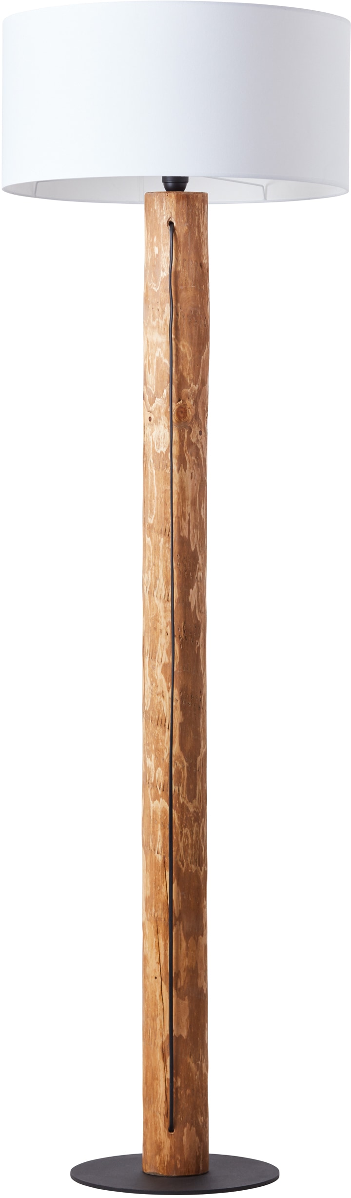 Brilliant Stehlampe »Jimena«, 1 flammig, Leuchtmittel E27 | ohne Leuchtmittel, Stoffschirm, H 164 cm, Ø 50 cm, E27, Holz/Textil, kiefer gebeizt/weiß