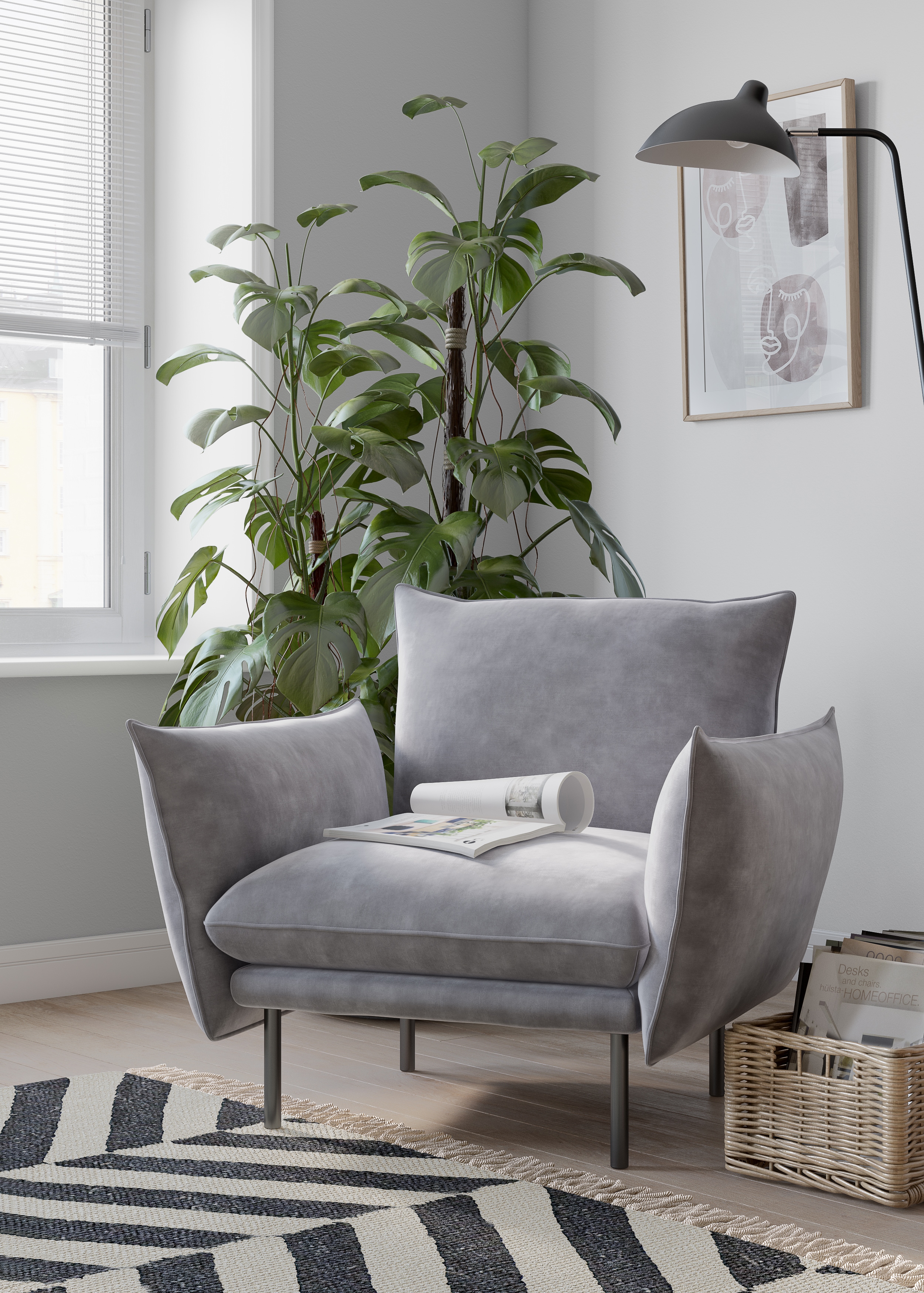 OTTO home Sessel "Stine Cocktailsessel" Besonderes Design durch Kissenoptik und Keder