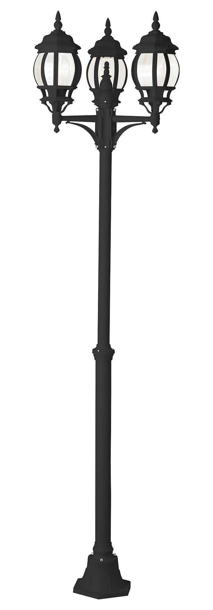 Brilliant Außen-Stehlampe »Istria«, 3 flammig-flammig, 235 cm Höhe, Ø 52  cm, 3 x E27, IP23, Alu-Druckguss/Glas, schwarz kaufen | BAUR