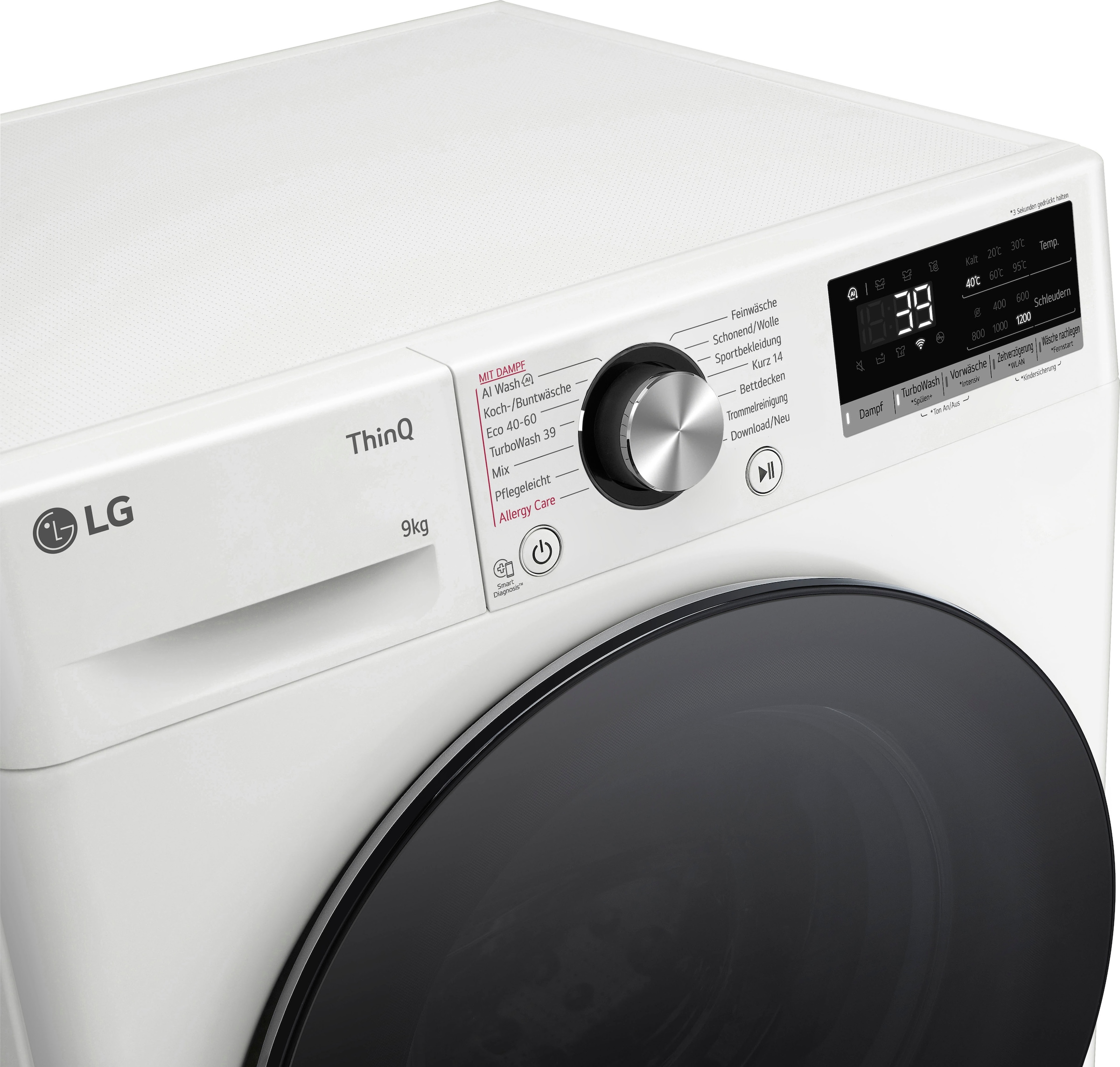 LG Waschmaschine »F2V7SLIM9(B)«, F2V7SLIM9, 9 kg, 1200 U/min, Raumsparer: nur 53,5 cm tief