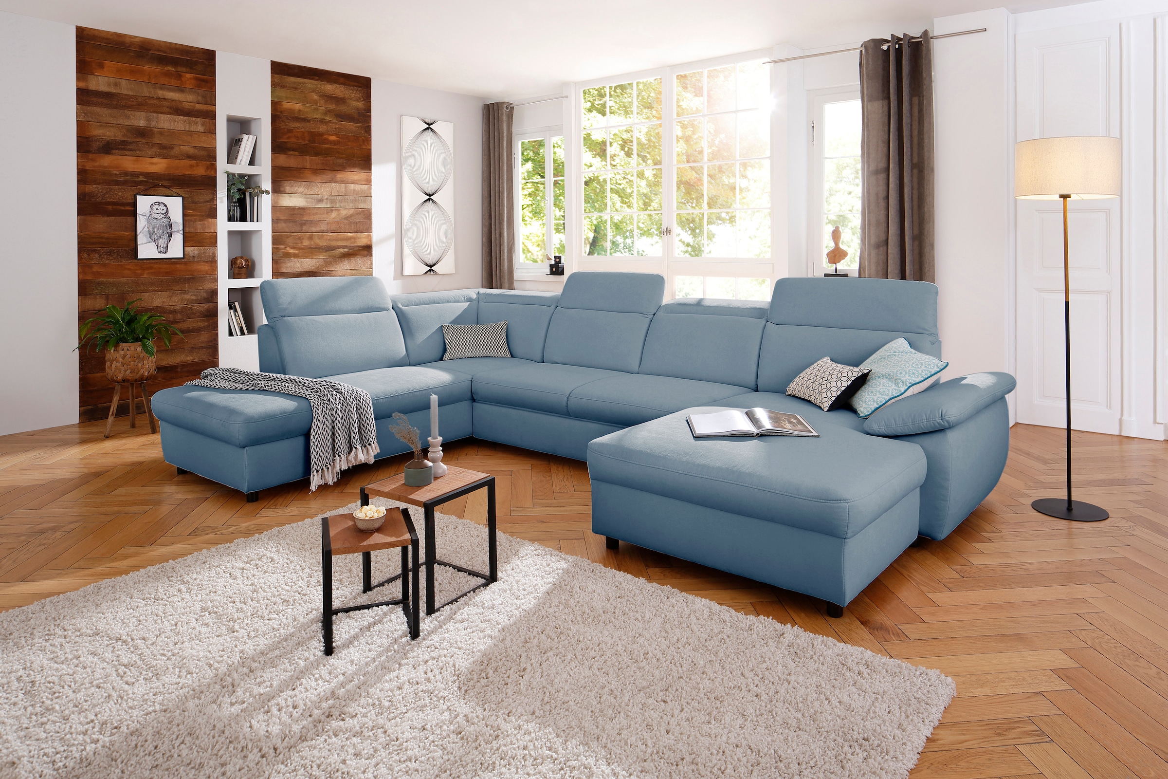 OTTO home Wohnlandschaft "Mauritius U-Form" mit Kopfteil- und Armlehnverstellung, wahlweise mit Schlaffunktion