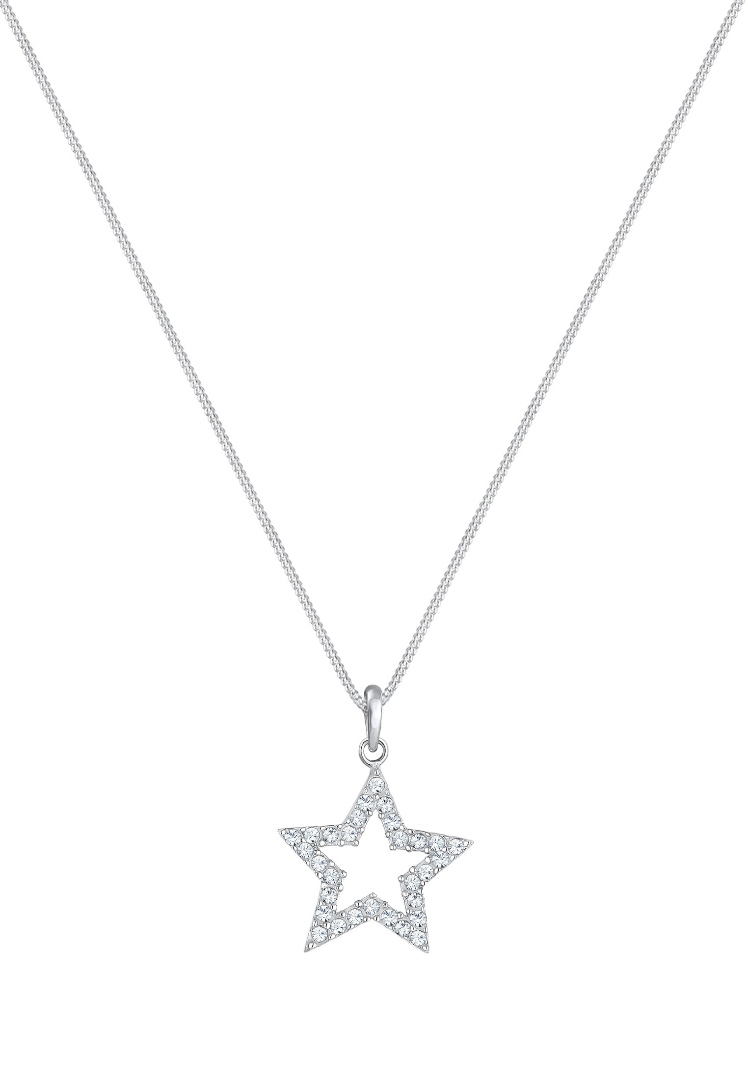 Elli Silberkette »Halskette Stern Astro Kristalle 925 Silber«