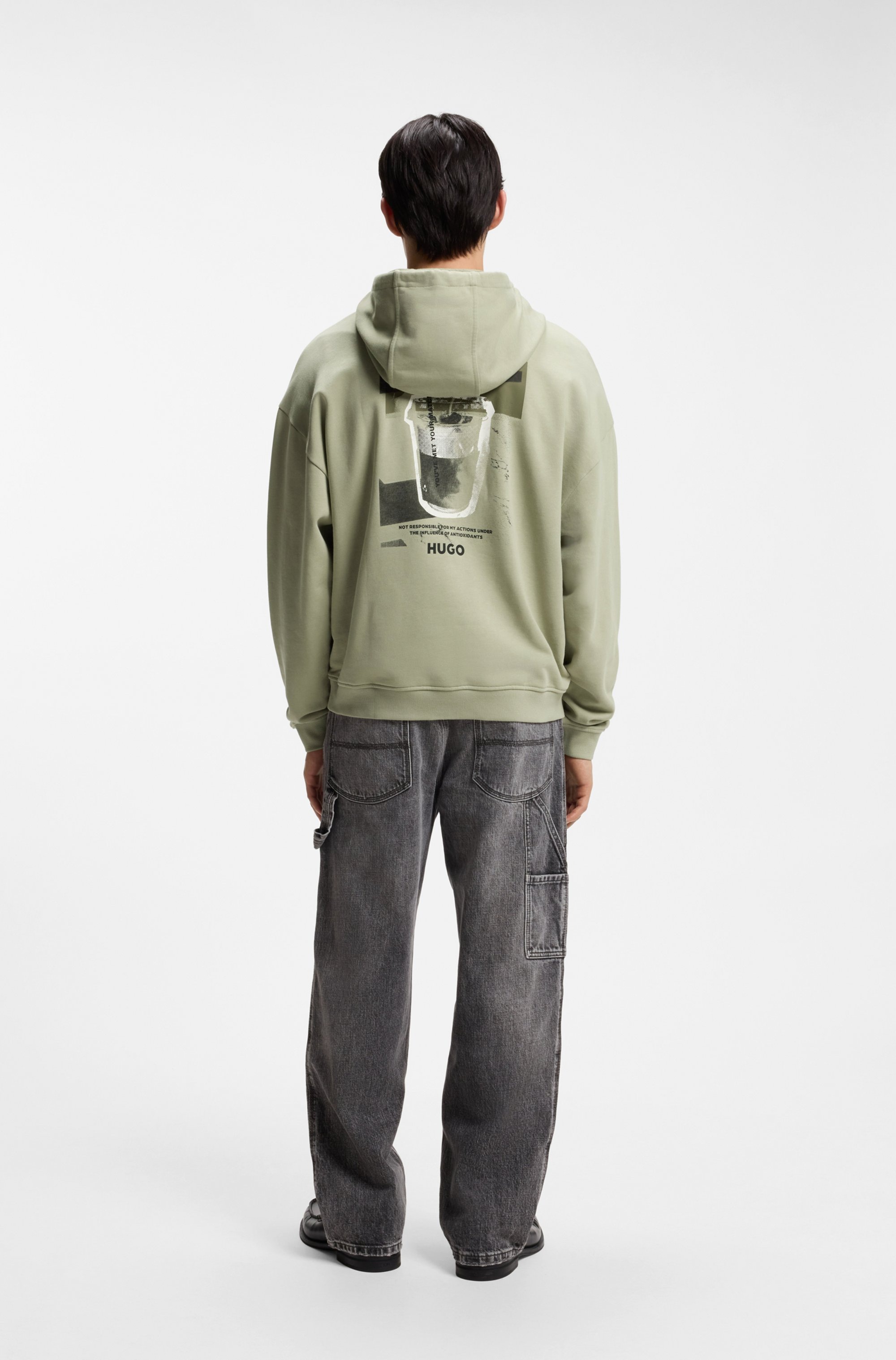 HUGO Kapuzensweatshirt »Necdysis«, Regular Fit, Kapuze mit Kordelzug, reine Baumwolle
