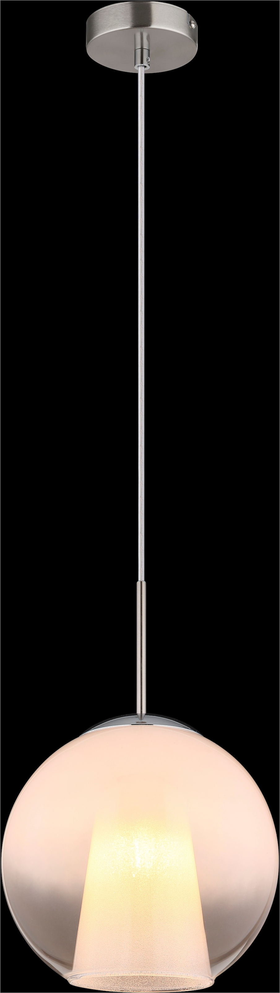 GLOBO LIGHTING Hängeleuchte »BARRY« E27 1 Stk. Hängelampe Glaskugel opal klar verlaufend Glaskristallleuchte