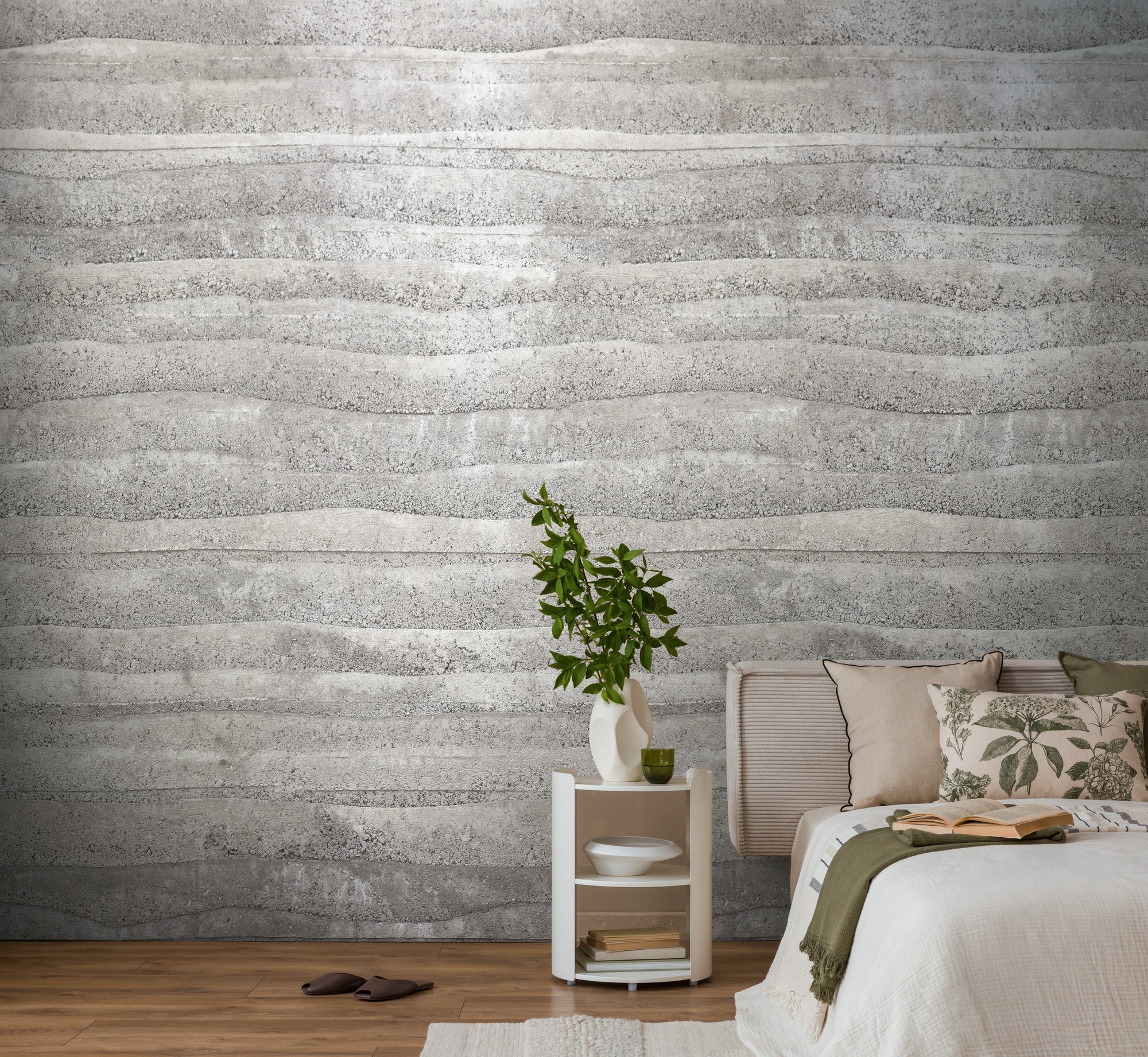 living walls Vliestapete »Vibes & Styles Stratora – Concrete Layers Fototapete« urban leicht strukturiert Steinstruktur mit sanften Linien und natürlicher Tiefenwirkung