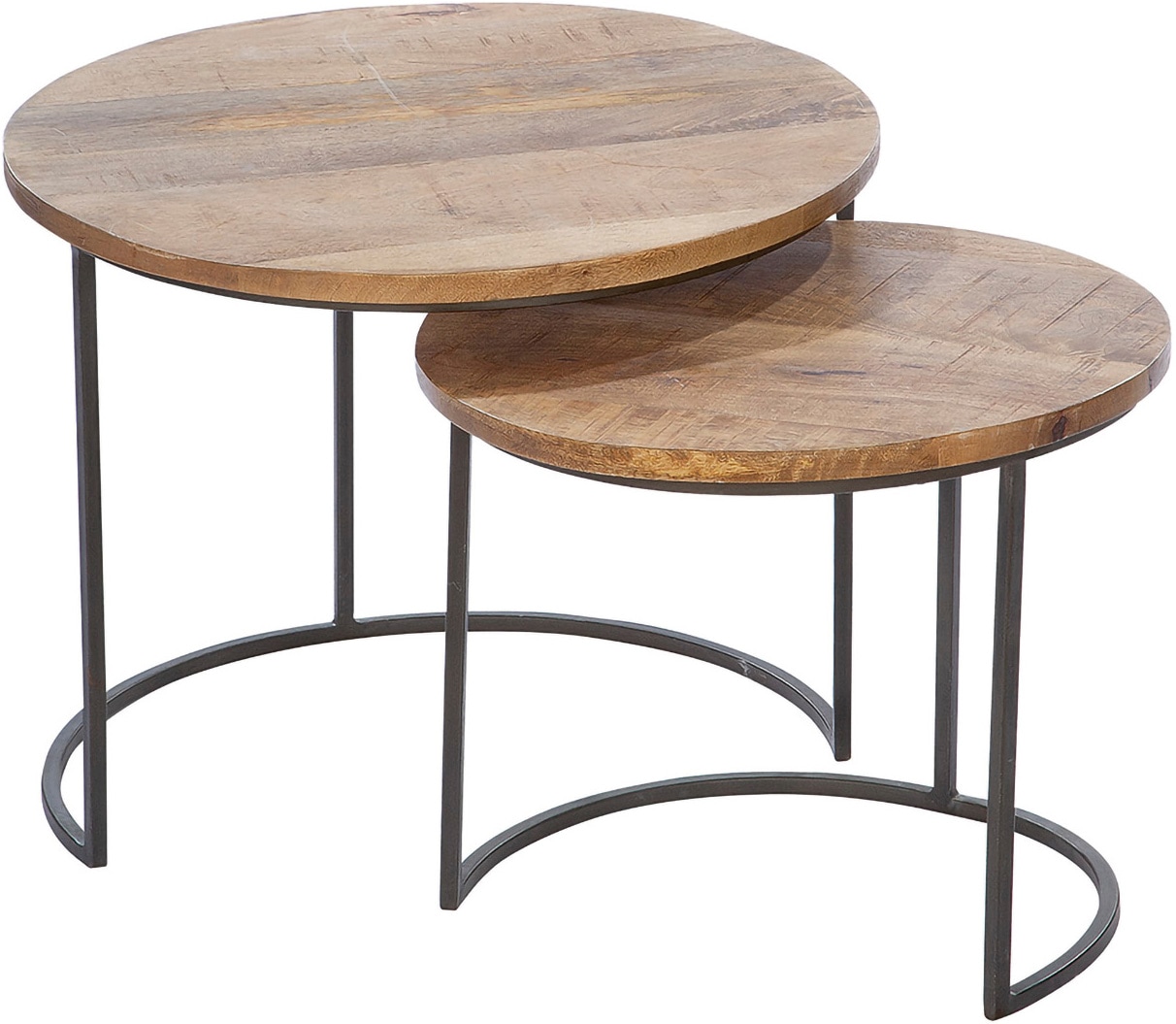GILDE Beistelltisch "2er Set Beistelltisch rund Camara" 2 Stk. tlg. Wohnzimmertisch, Beistellmöbel, Couchtisch, Dekotisch, Tischplatte