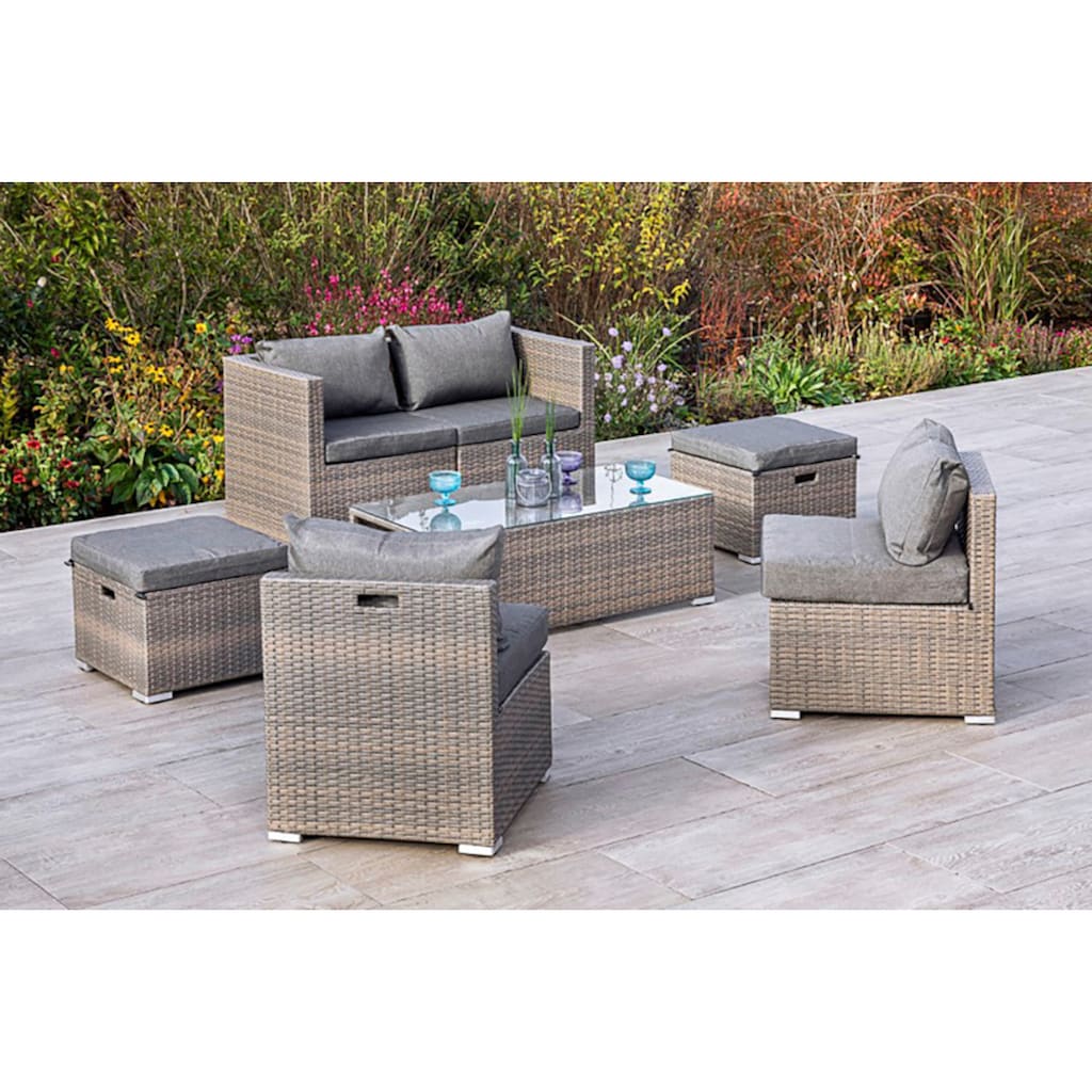 MERXX Gartenlounge-Set »Agira«, (6 tlg.)