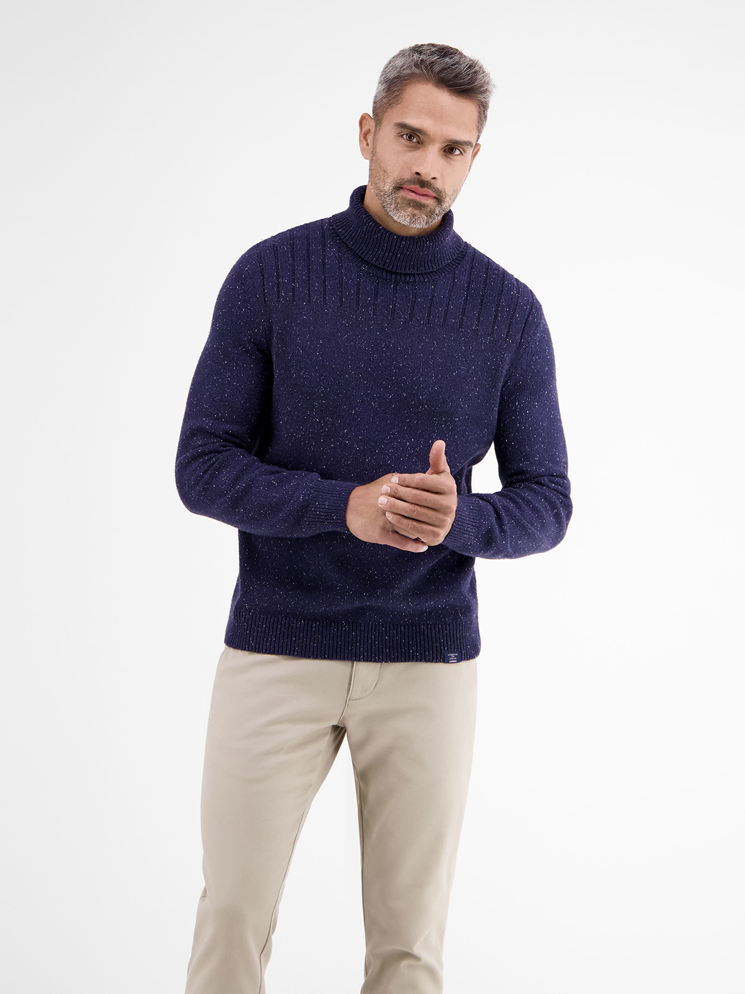 LERROS Rollkragenpullover »LERROS Rollkragenstricker in ▷ BAUR Salz-und-Pfeffer- kaufen Optik« 