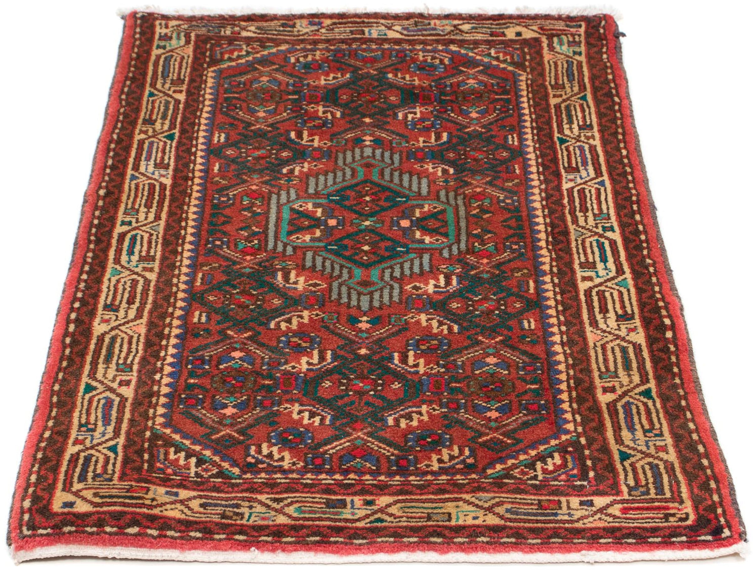 morgenland Orientteppich »Perser - Nomadic - 96 x 63 cm - dunkelrot«, rechteckig, Wohnzimmer, Handgeknüpft, Einzelstück mit Zertifikat