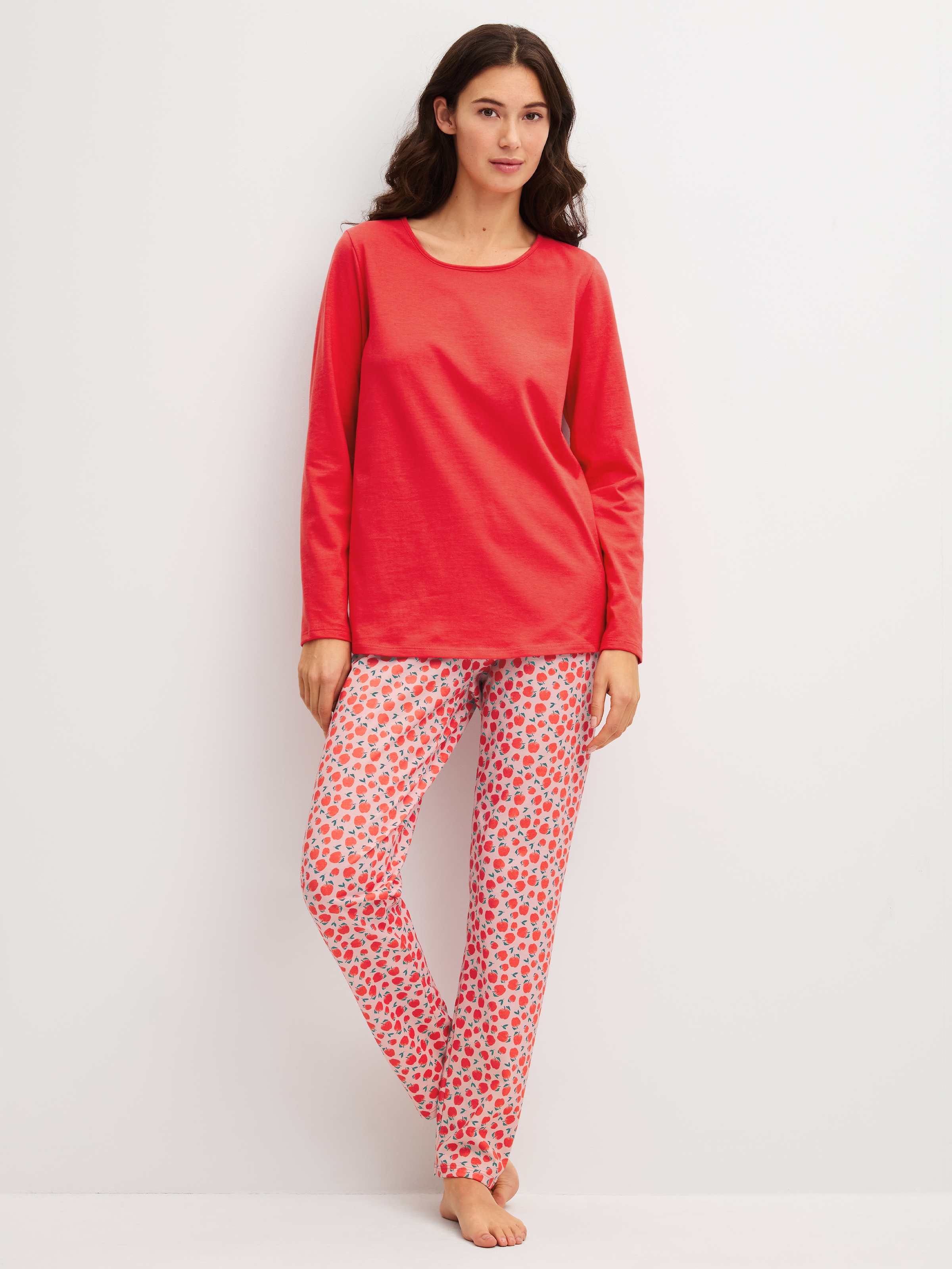 CALIDA Schlafanzug "Fruity Dreams" 2 Rundhals, Langarm, Pure Cotton, weich