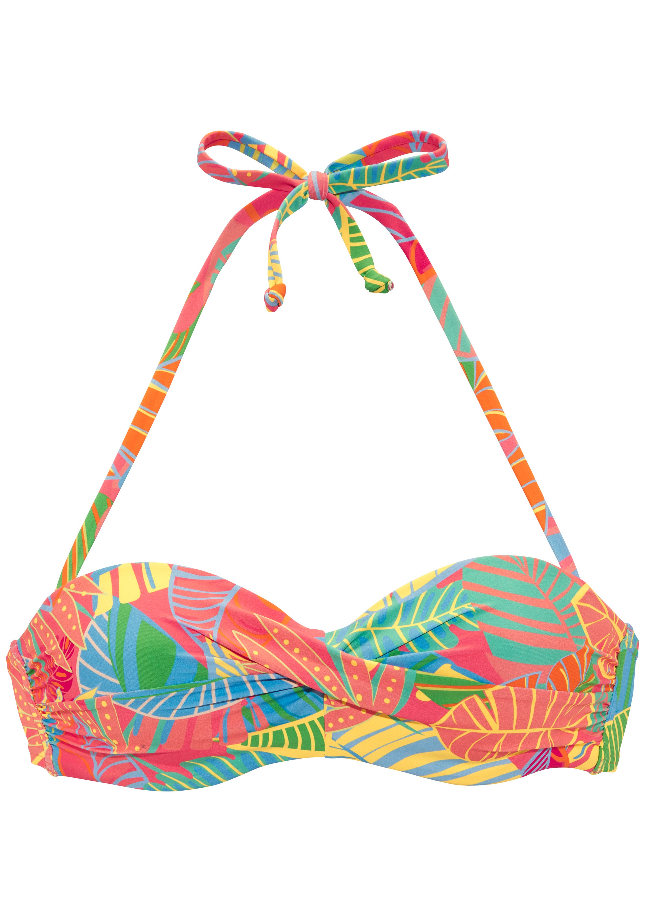 s.Oliver Bügel-Bandeau-Bikini-Top "Yana", mit stylischem Blätterdruck günstig online kaufen