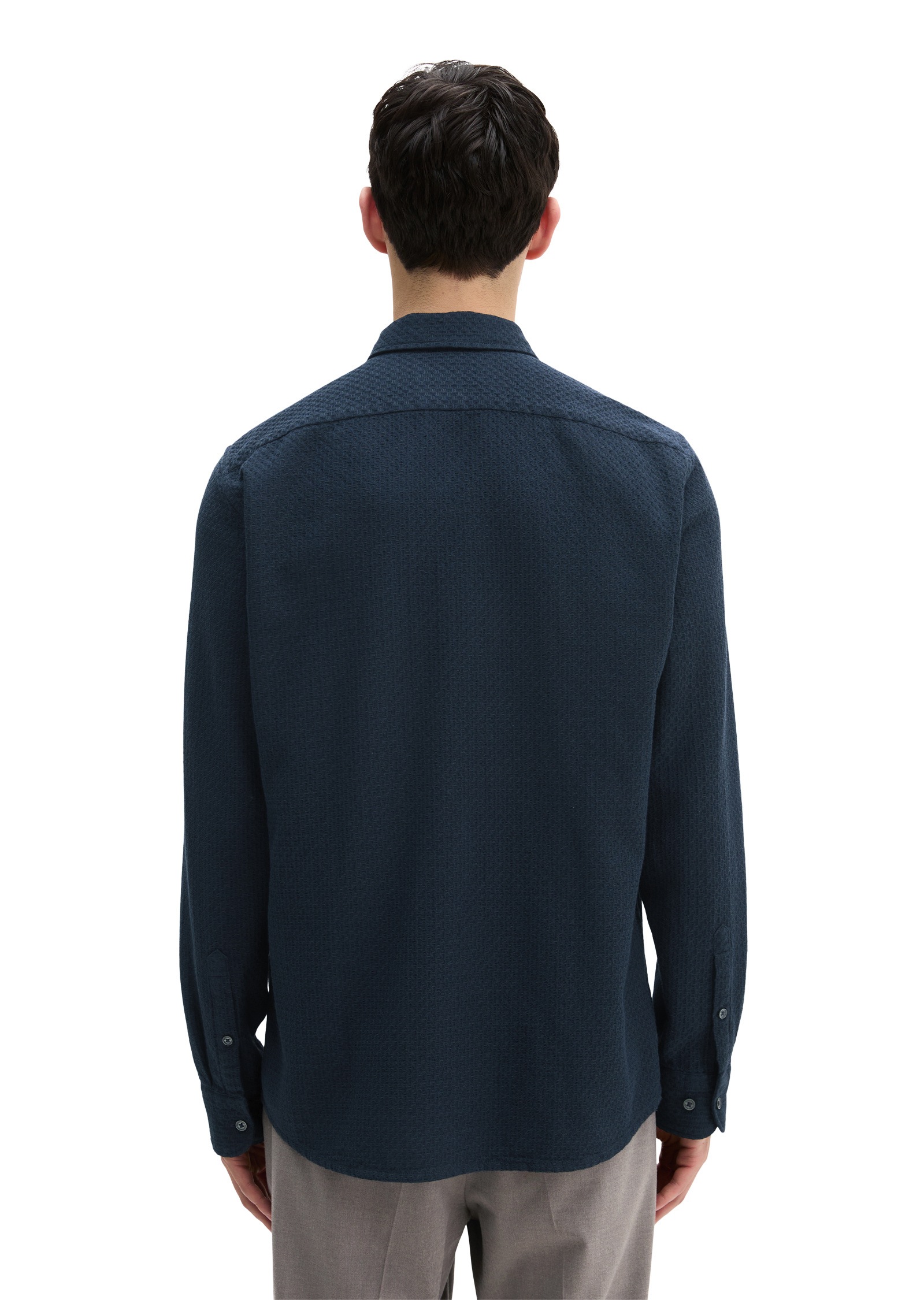 Thumbnail - Marc OPolo Langarmhemd "aus strukturierter Bio-Baumwolle"