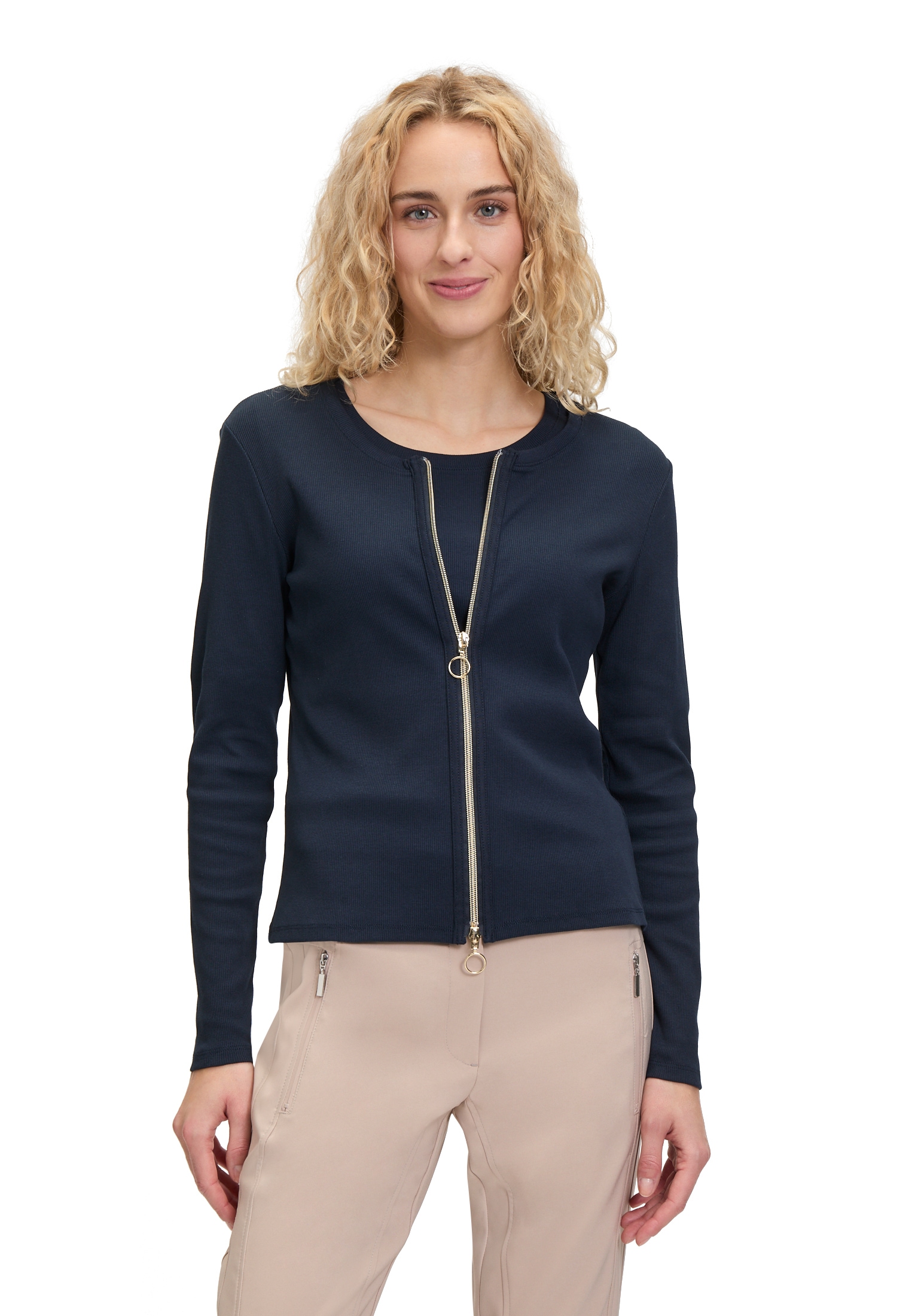 Betty Barclay Sweatjacke "Betty Barclay Shirtjacke mit Rippenstruktur", Mat günstig online kaufen