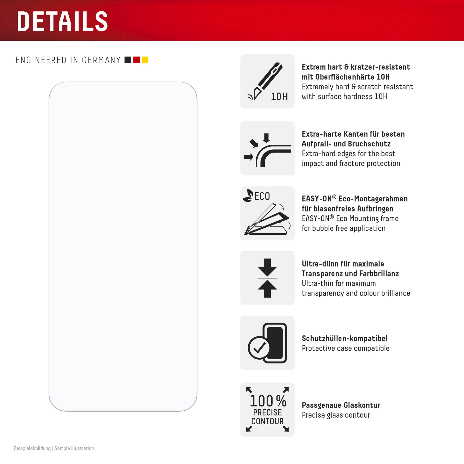 Displex Displayschutzglas »Real Glass Screen Protector«, für Xiaomi 15, Displayschutzfolie, Schutzfolie, Bildschirmschutz, kratz- & stoßfest