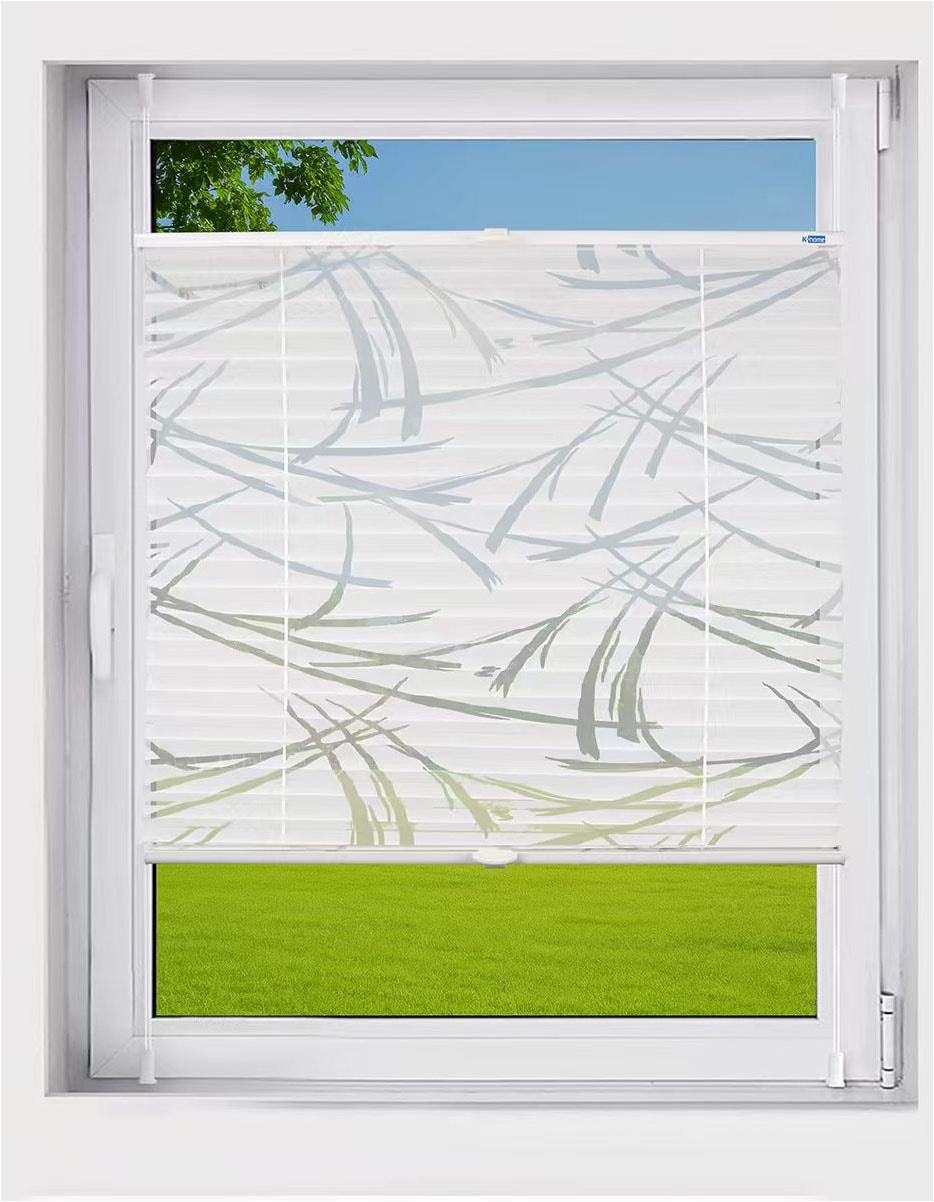 K-HOME Plissee "Ausbrenner Streifen, Klemmfix, ohne Bohren, Lichtschutz" Li günstig online kaufen
