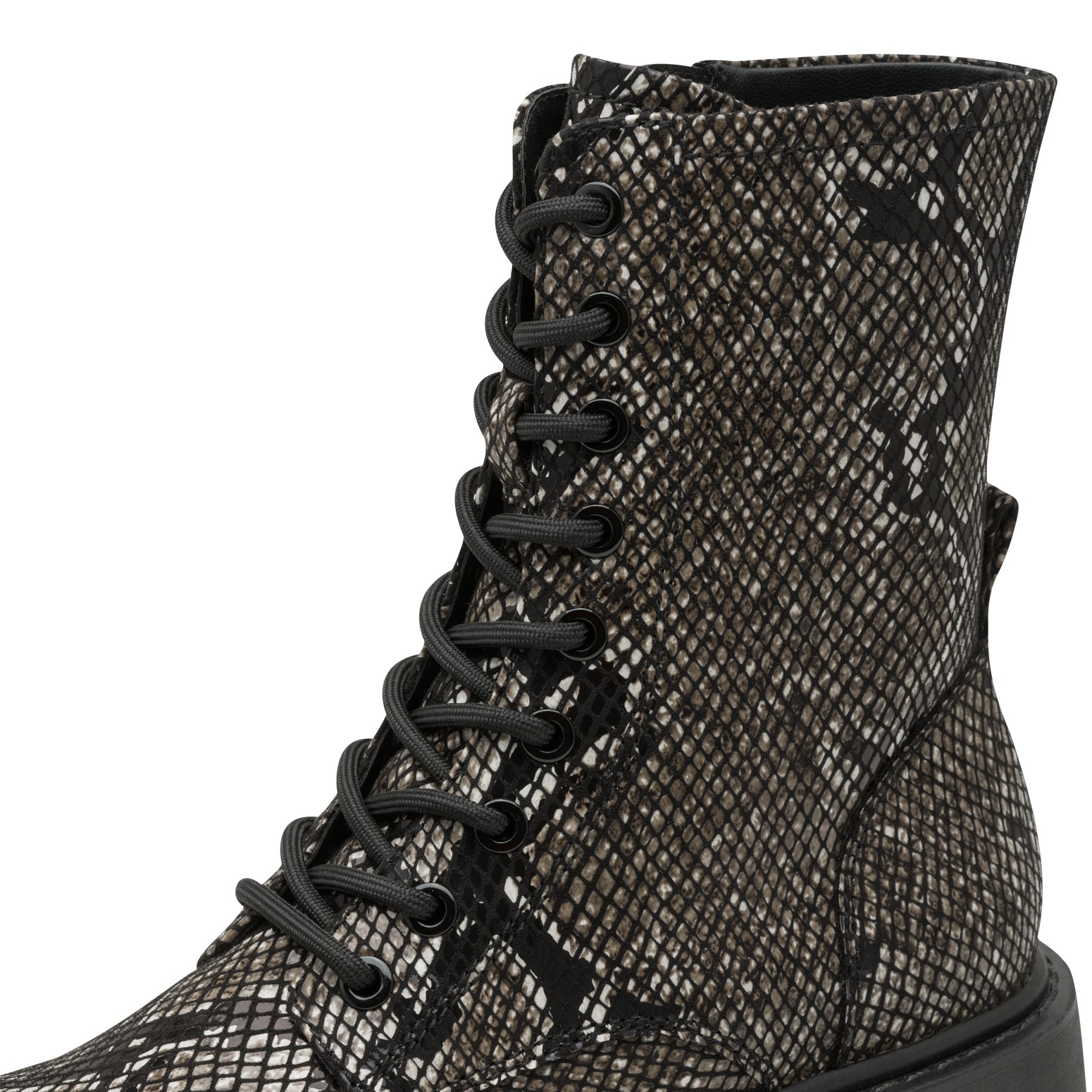 Tamaris Schnürstiefelette, Blockabsatz, Schnürboots im trendigen Snake-Look