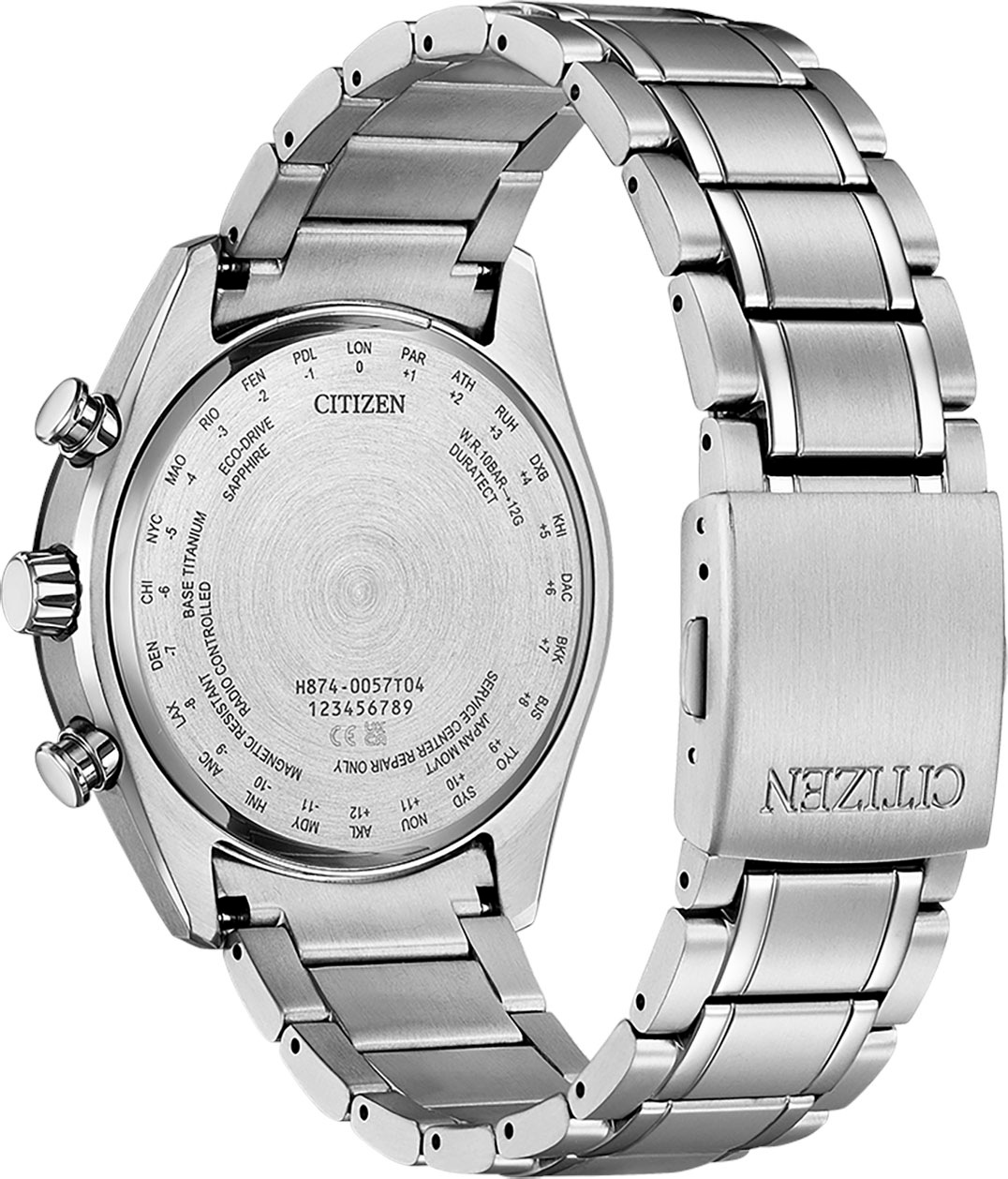 Citizen Funkchronograph »Tsuki-yomi«, Armbanduhr, Herrenuhr, Solar, Titan, Stoppfunktion, Mondphase