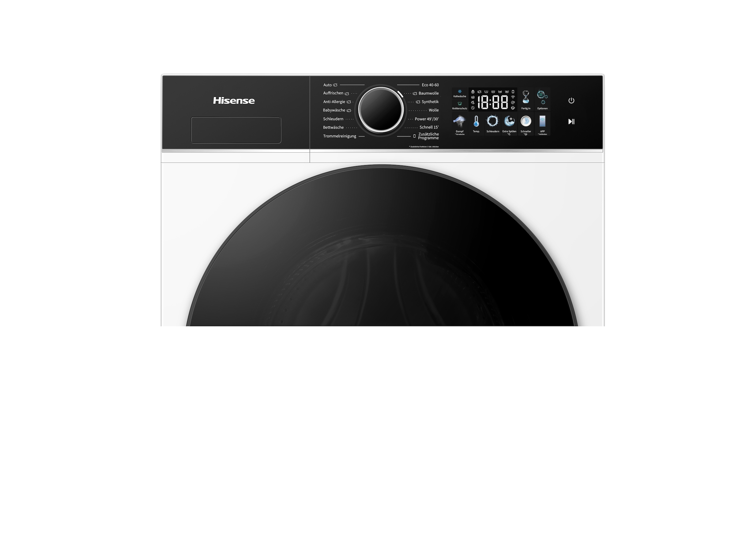 Hisense Waschmaschine 3i »WF3I8043BWFAQ« 8 kg 1400 U/min Farbdisplay, Dampffunktion, Energie 30% besser als A