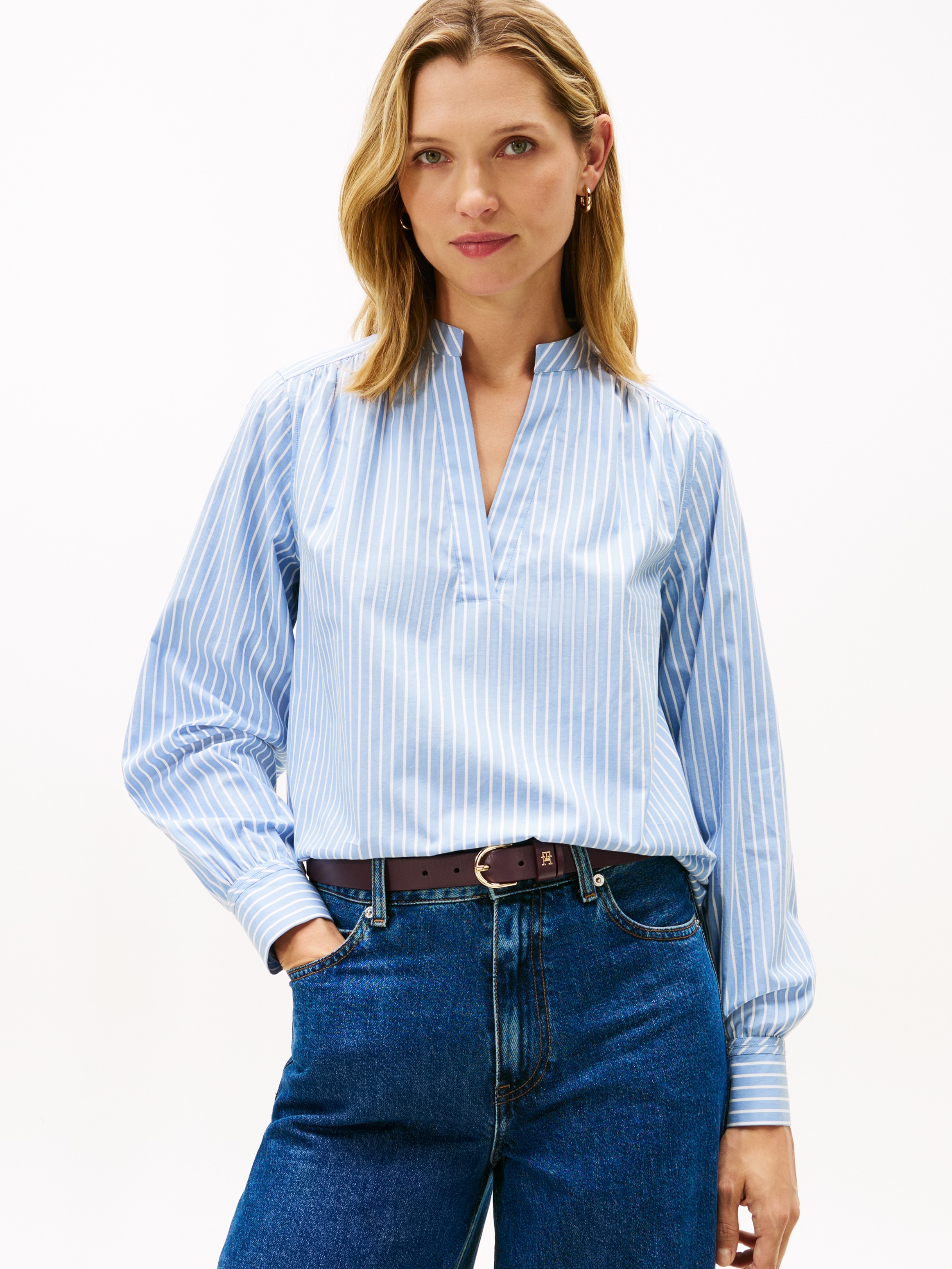 Tommy Hilfiger Shirtbluse "POPLIN V-NK BLOUSE" günstig online kaufen