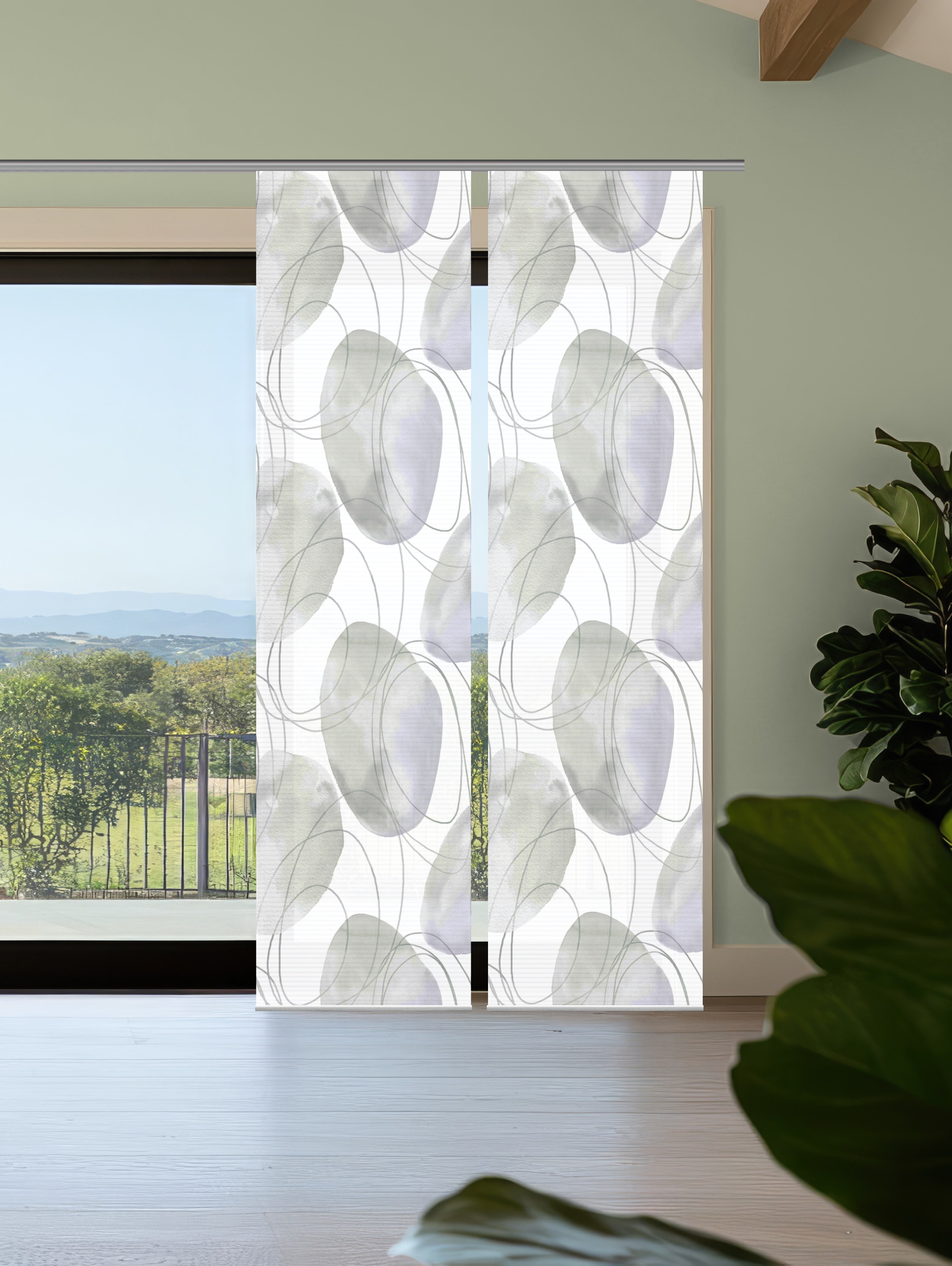 HOME in green Schiebegardine "ELLRIK" Paneelwagen 2 Stk. tlg. Bambusoptik, günstig online kaufen