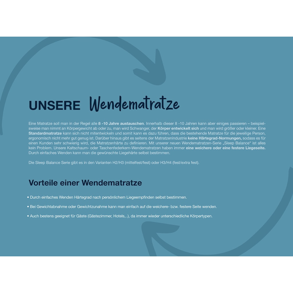 Hn8 Schlafsysteme Taschenfederkernmatratze »Sleep Balance TFK«, 24 cm hoch, Raumgewicht: 40 kg/m³, 500 Federn, (1 St., 1-tlg.), in den Größen 90x200 und vielen weiteren Größen erhältlich