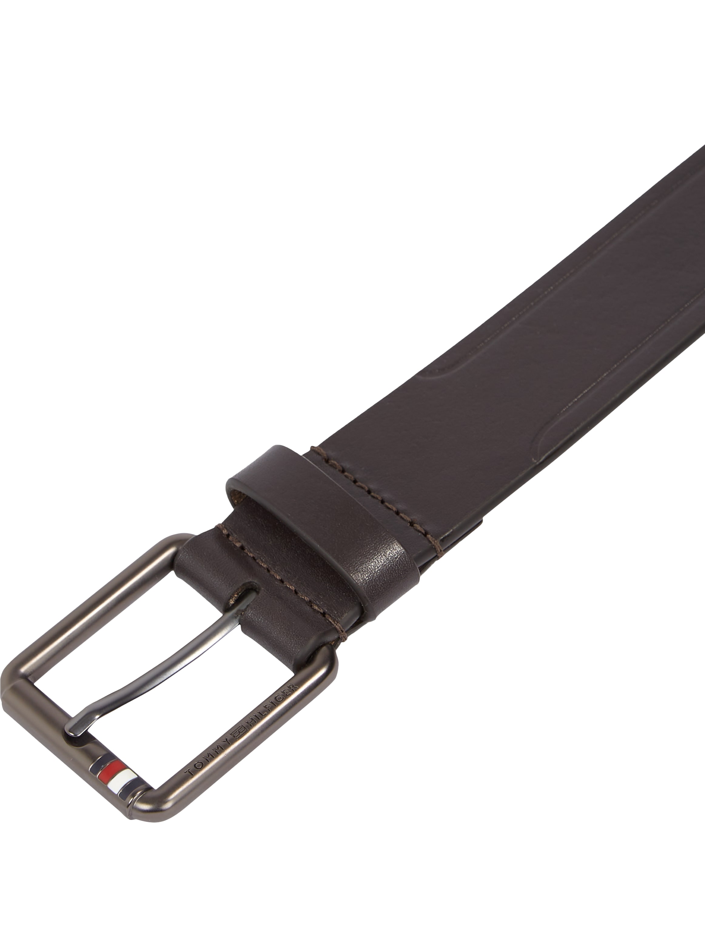 Tommy Hilfiger Ledergürtel »CASUAL 3.5« mit Metall-Label an der Schließe