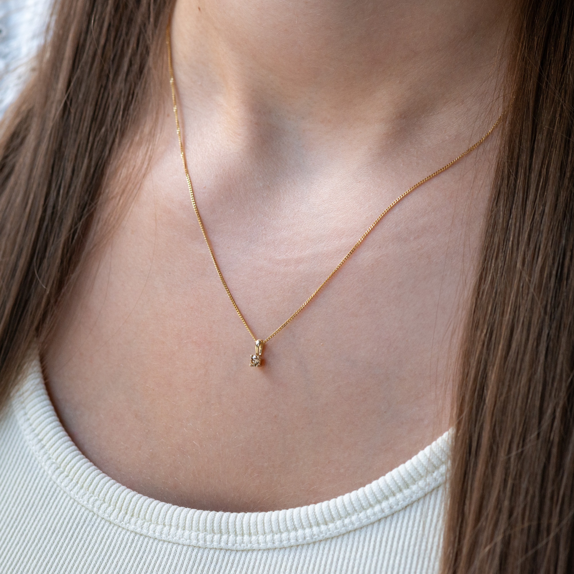 Orolino Kettenanhänger »585/- Gelbgold glanz 1 Brill. 0,10 ct. braun«