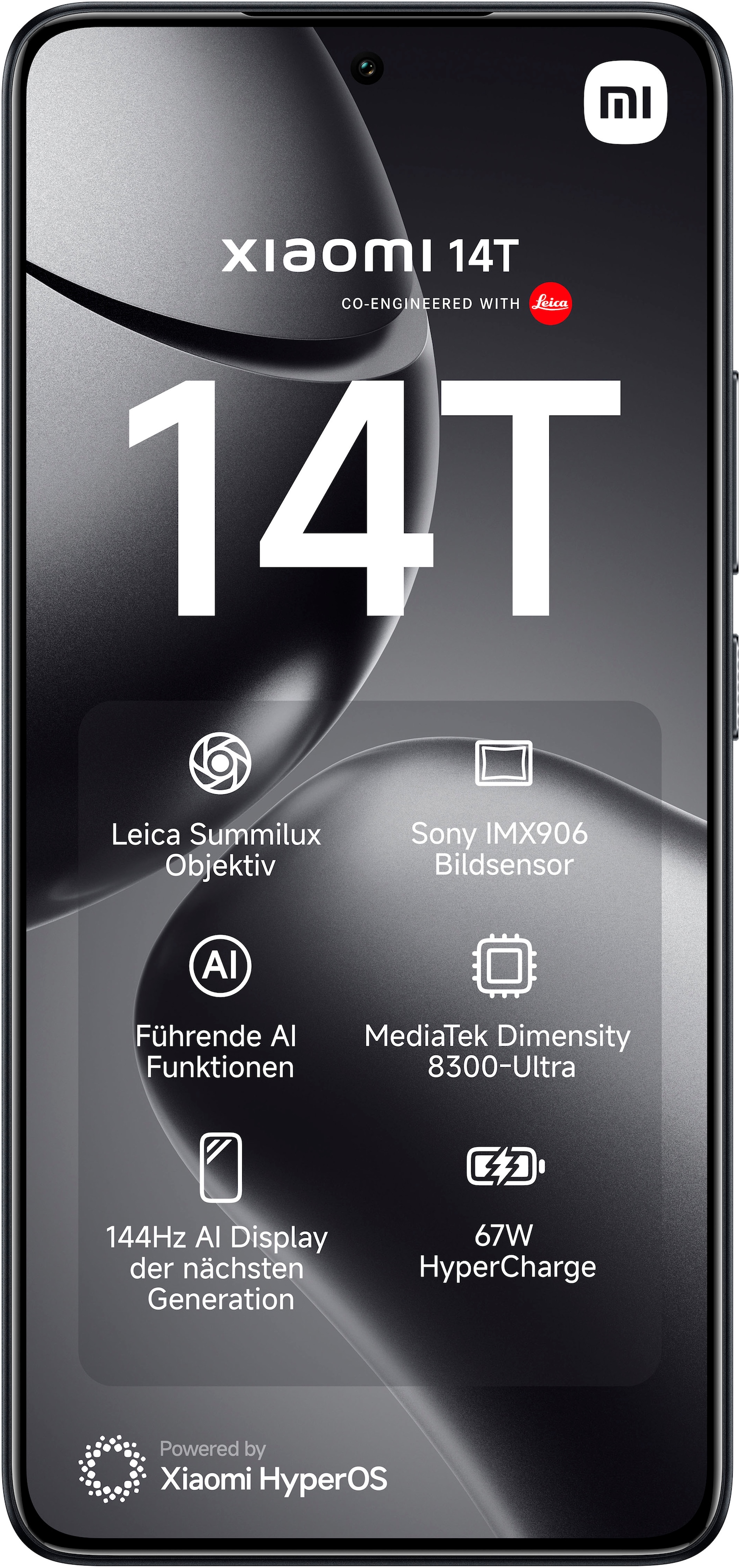 Xiaomi Smartphone »Xiaomi 14T 256GB«, Titan Black, 256 GB Speicherplatz