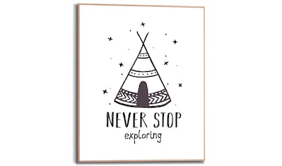 Bild mit Rahmen »Never Stop Exploring«, (1 St.)