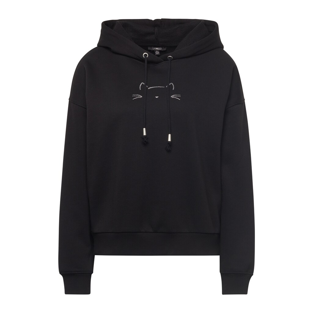 Damenmode Pullover Mavi Rundhalspullover »CAT PRINTED SWEATSHIRT«, Mit Organic Cotton schwarz Damenmode Pullover Mavi Rundhalspullover »CAT PRINTED SWEATSHIRT«, Mit Organic Cotton schwarz