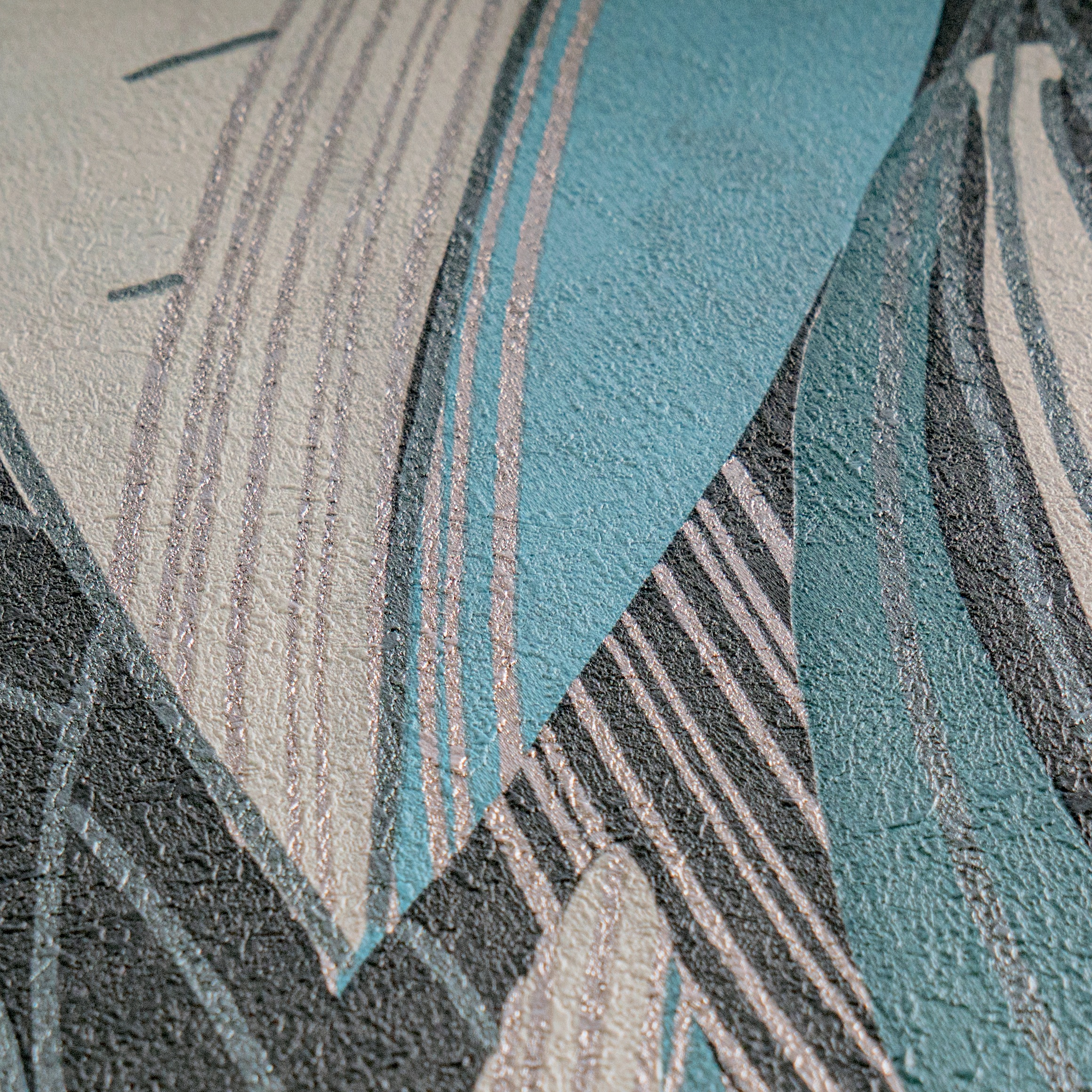 living walls Vliestapete »Dschungel-Tapete Türkis bunt strukturiert tropisch« botanisch strukturiert