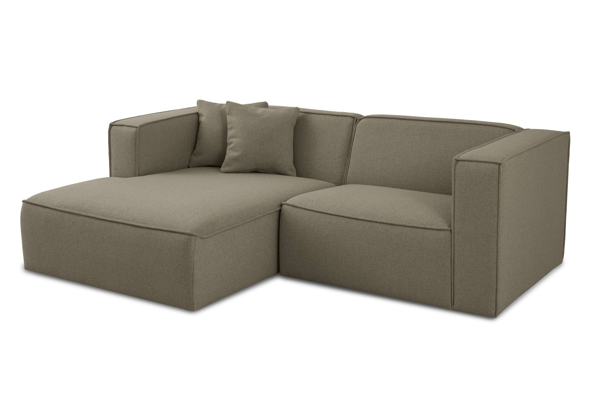 OTTO home Ecksofa »Tammie«, Breite 222 cm, Webstoff fein, bodentief, mit Wellenunterfederung