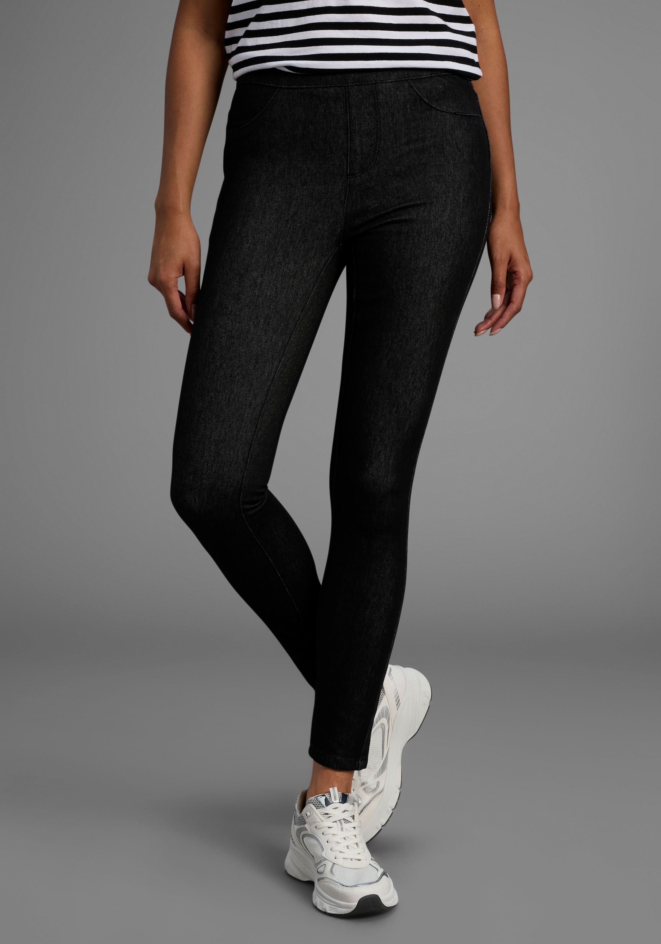 Arizona Jogg Pants "High Waist", extra-eng geschnitten, knöchellange Beinfo günstig online kaufen