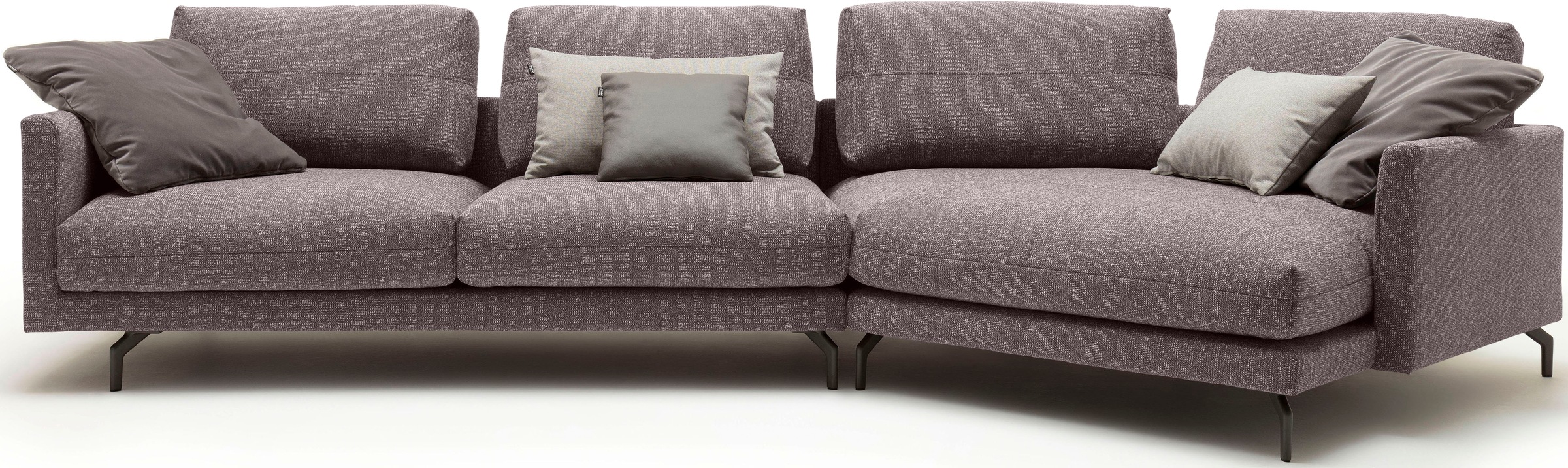 Wohnlandschaft "CR.414 mit Kuschelecke für Wohlfühlkomfort", lila (purpurviolett, steingrau), B:353cm H:91cm T:175cm, CREATION BY ROLF BENZ, Sofas, Wohnlandschaft, Wahlweise aus Leder oder Chenille 5