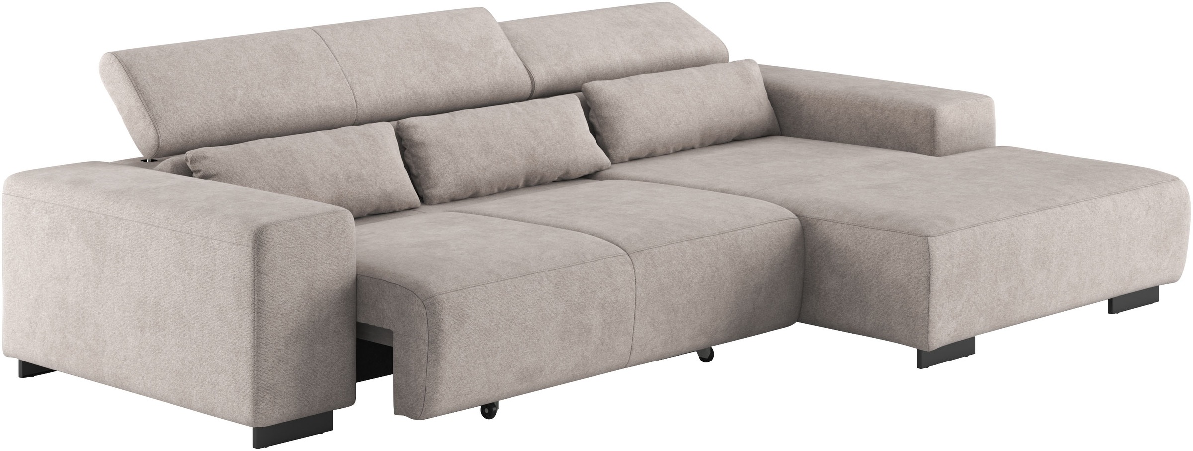 COTTA Ecksofa »Side L-Form, mit Kopfteilverstellung & 3 Nierenkissen«, optional motorische Sitztiefenverstellung