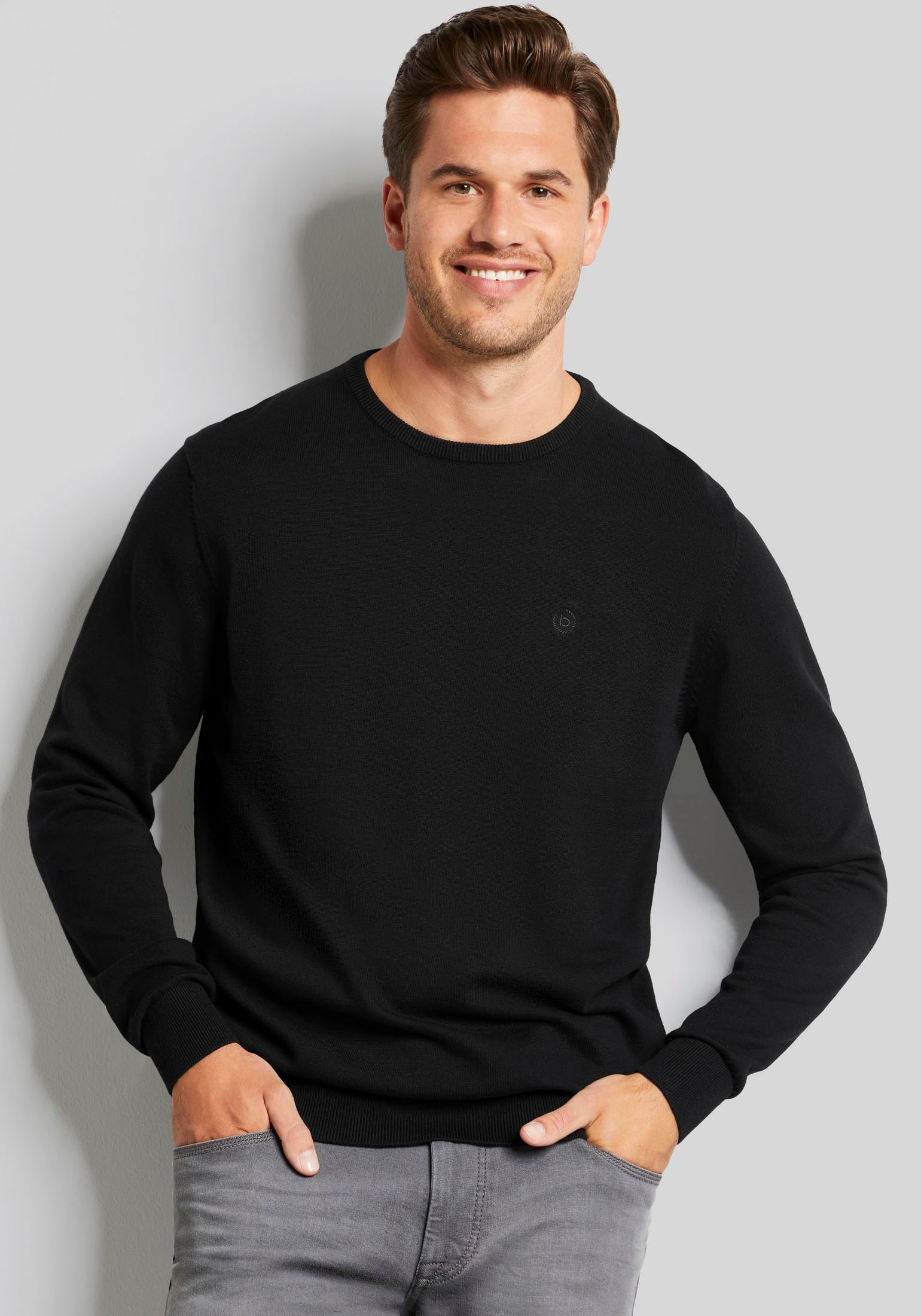 bugatti Strickpullover mit Logostickerei günstig online kaufen