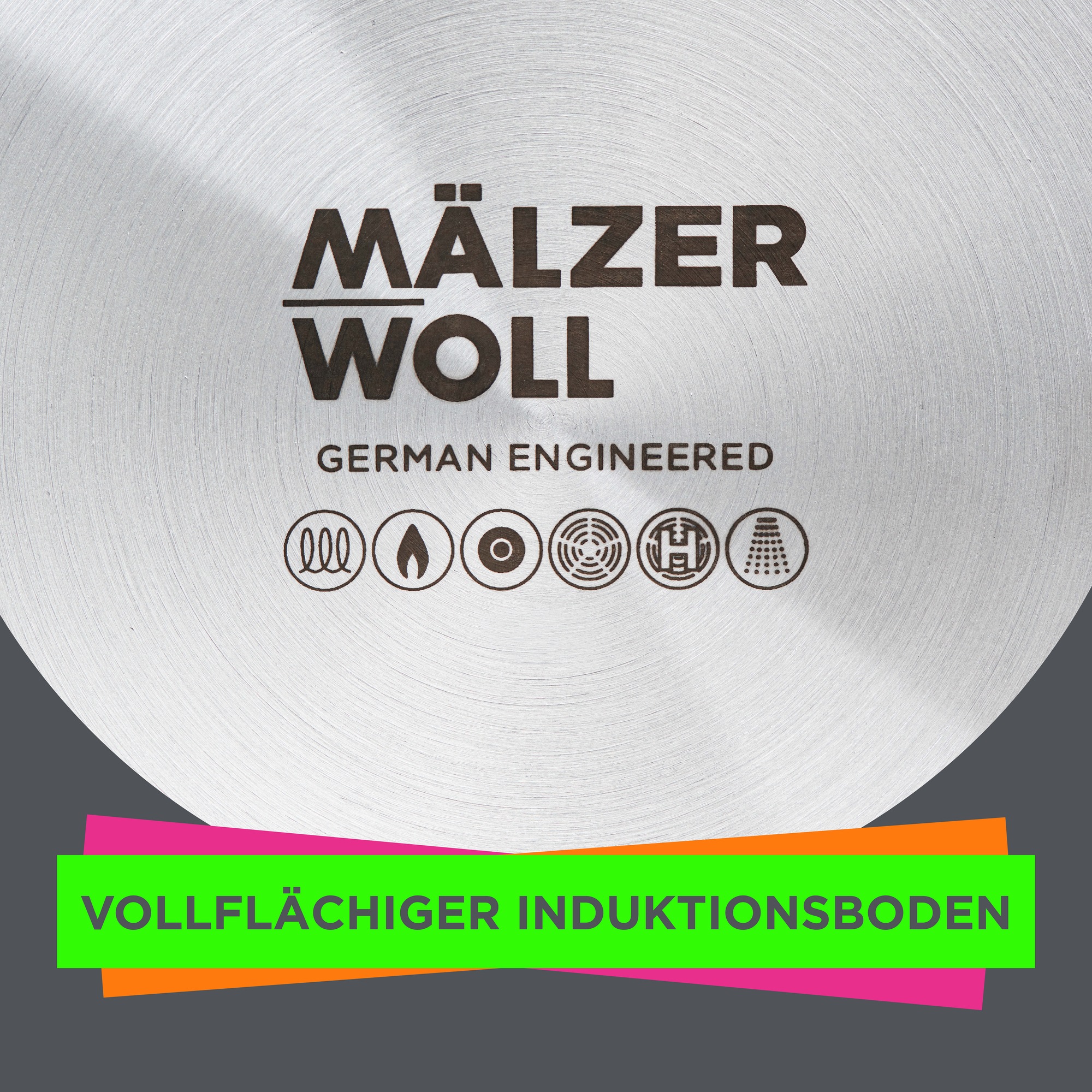 WOLL Bratpfanne »MÄLZERxWOLL Bratpfanne,5-ply Edelstahl, unbeschichtet, Induktion« Edelstahl 18/10 1 tlg. Genieterer Stiel, Ofenfest, Spülmaschinengeeignet, 4-5cm hoch