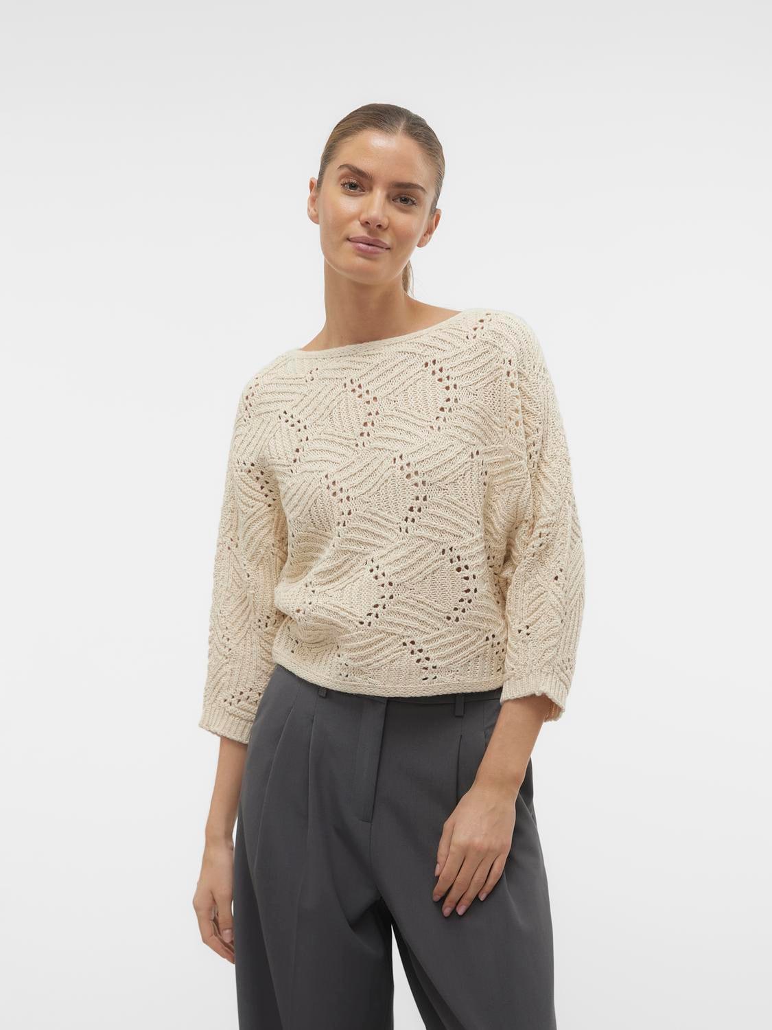 Vero Moda Strickpullover VMGIGI 3/4 BOATNECK PULLOVER NOOS günstig online kaufen