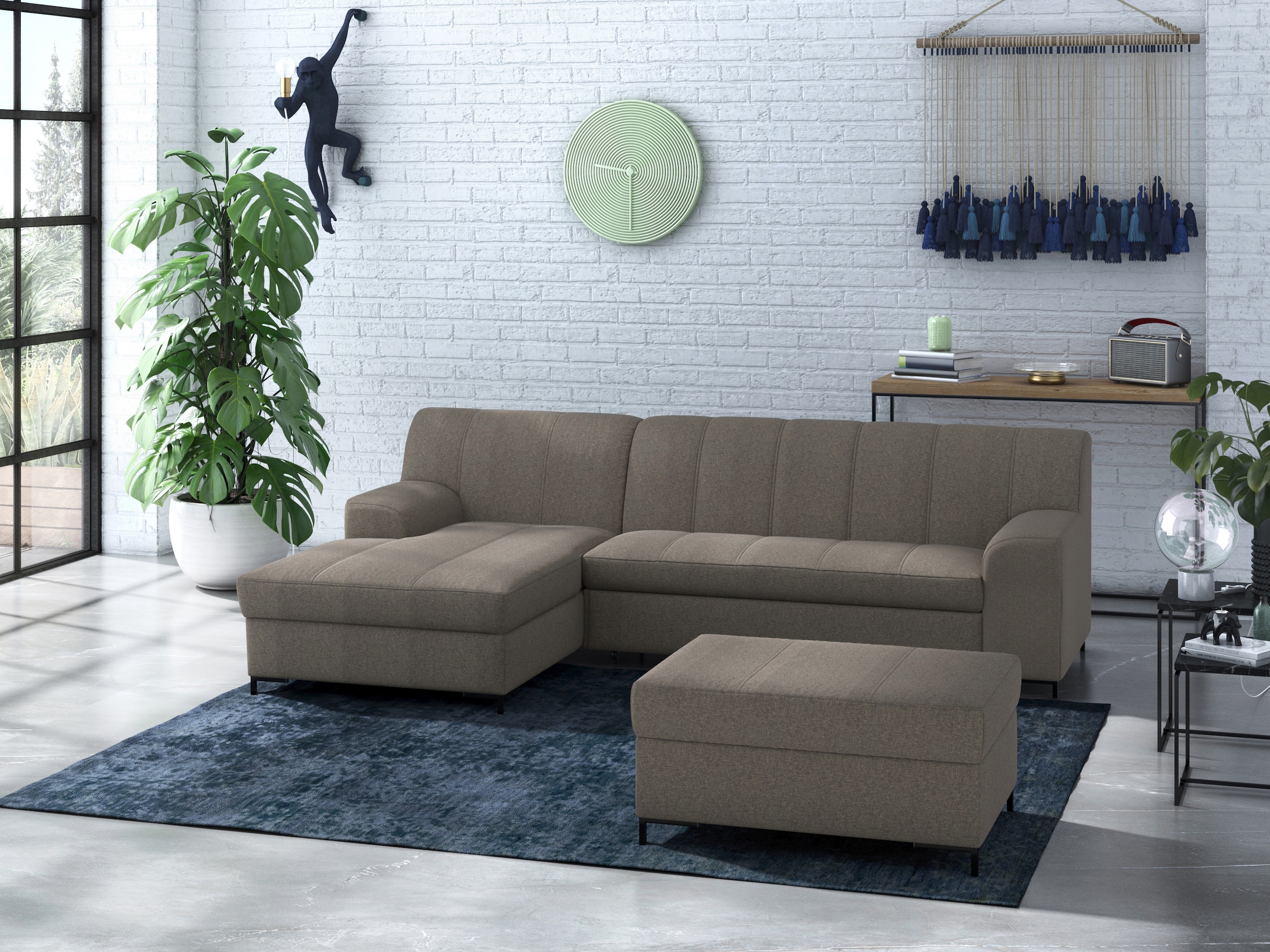 INOSIGN Ecksofa »Balme L-Form«, Inkl. Zierkissen, wahlweise mit Bettfunktion