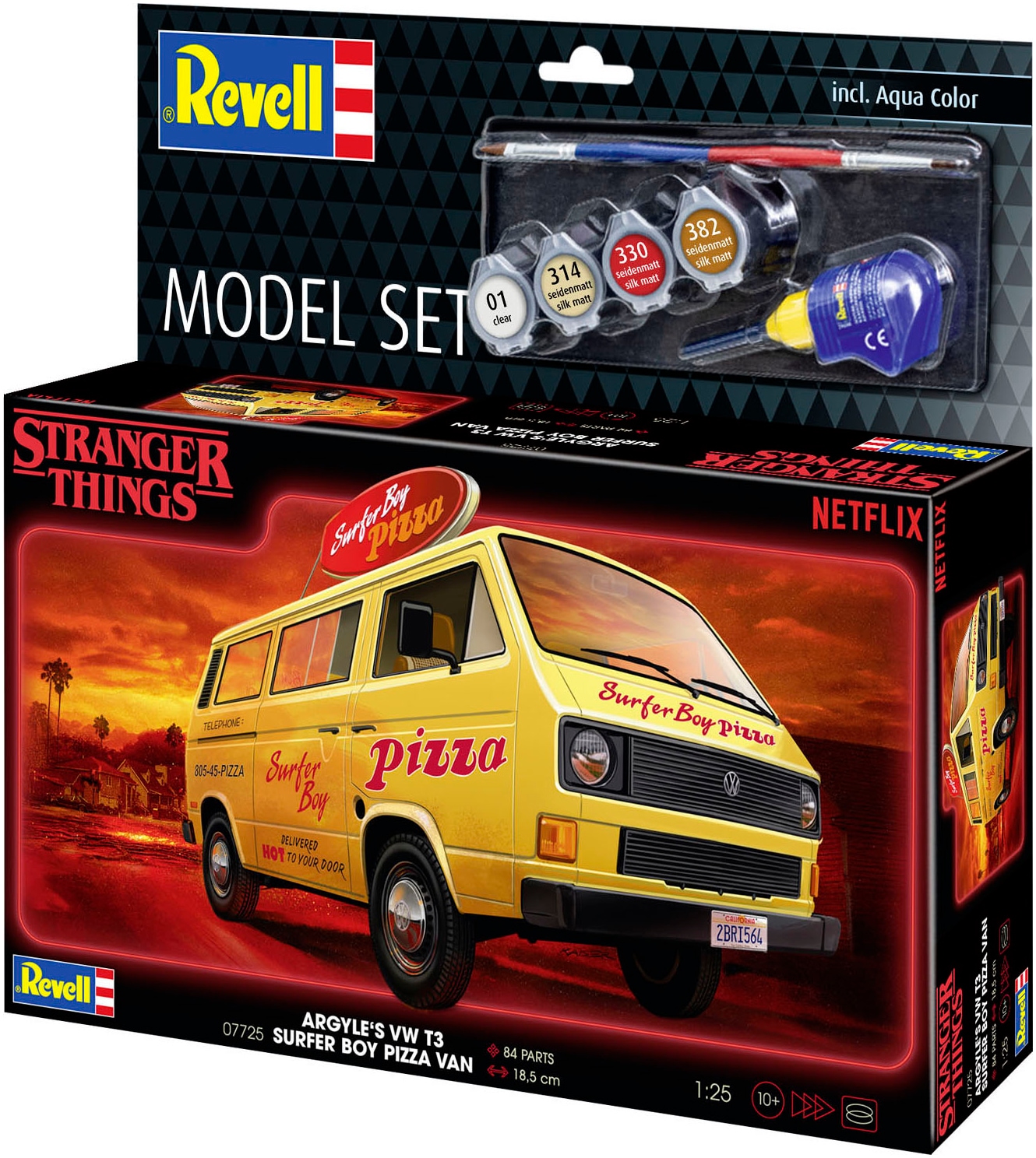 Revell® Modellbausatz »StrangerThings, Argyle’s VW Bus T3 Bulli Surfer Boy«, 1:25, Made in Europe