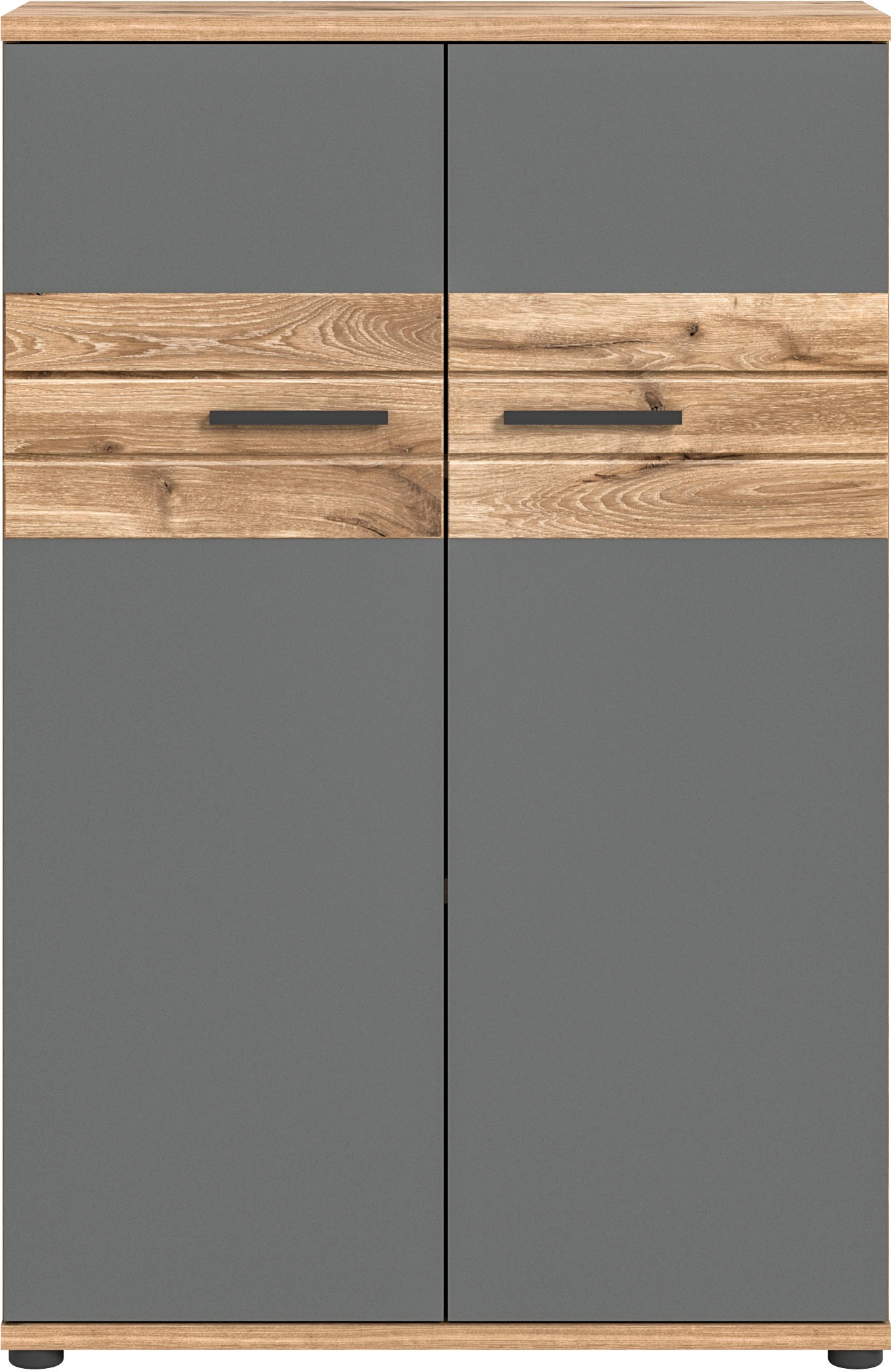 INOSIGN Aktenschrank »Riga, Breite 80cm, in Nox Oak Nachbildung und Basalt grau«, Büroschrank, Büroeinrichtung, Arbeitszimmer, Stauraumschrank