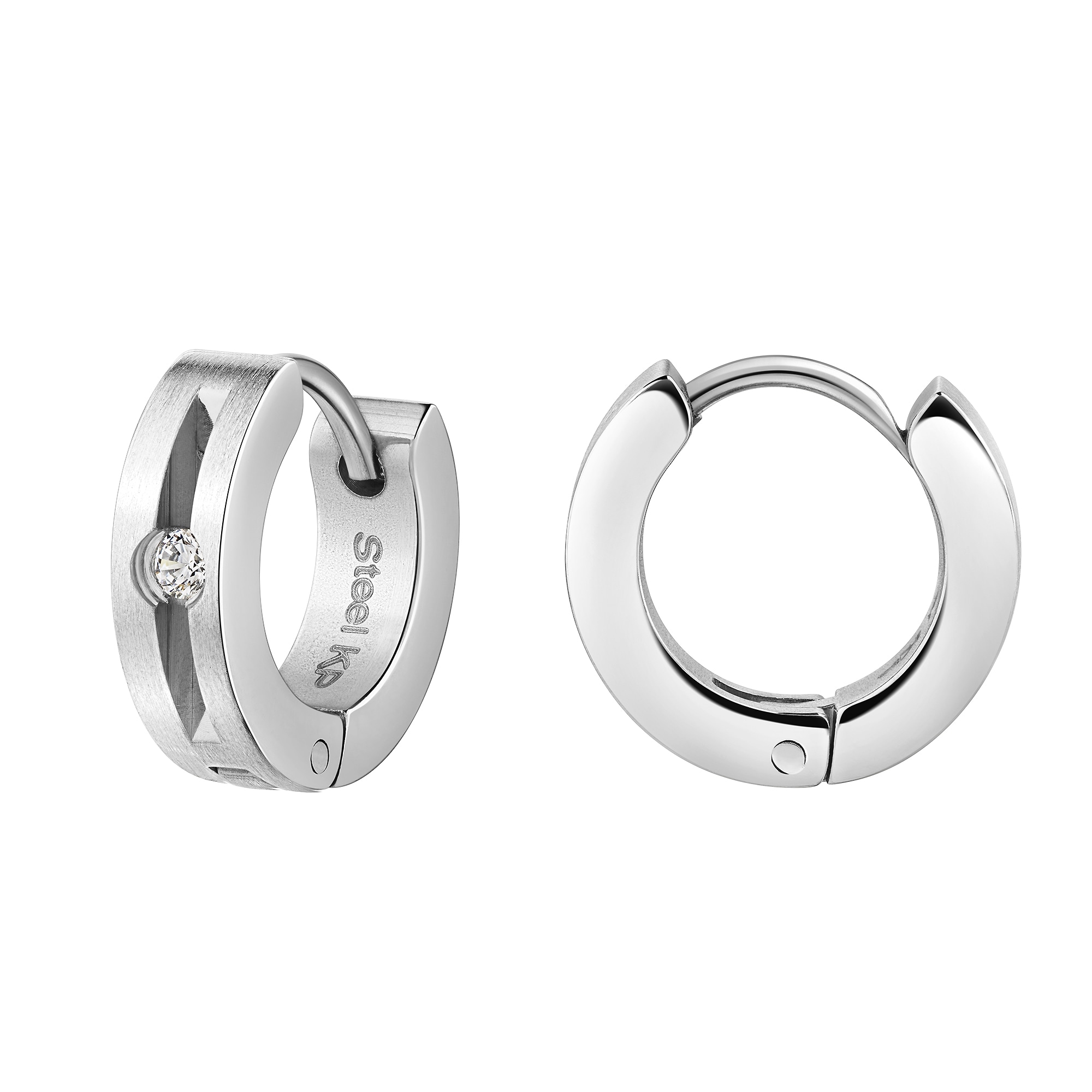 Zeeme Paar Creolen "Edelstahl glanz Zirkonia" günstig online kaufen