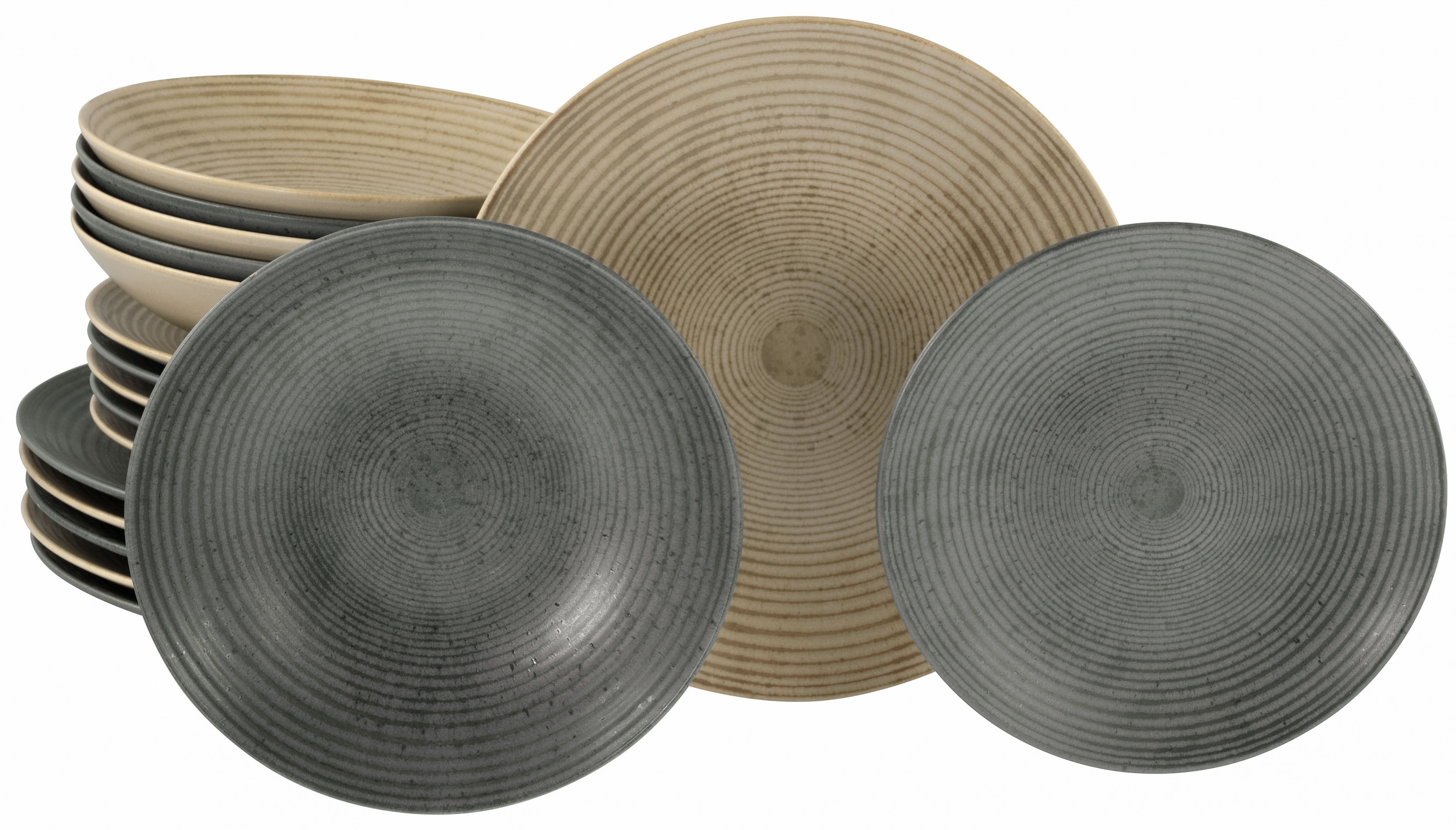 CreaTable Teller-Set "Catania Mix, Tellerset 18-tlg." Vintage Farben, Ausdr günstig online kaufen