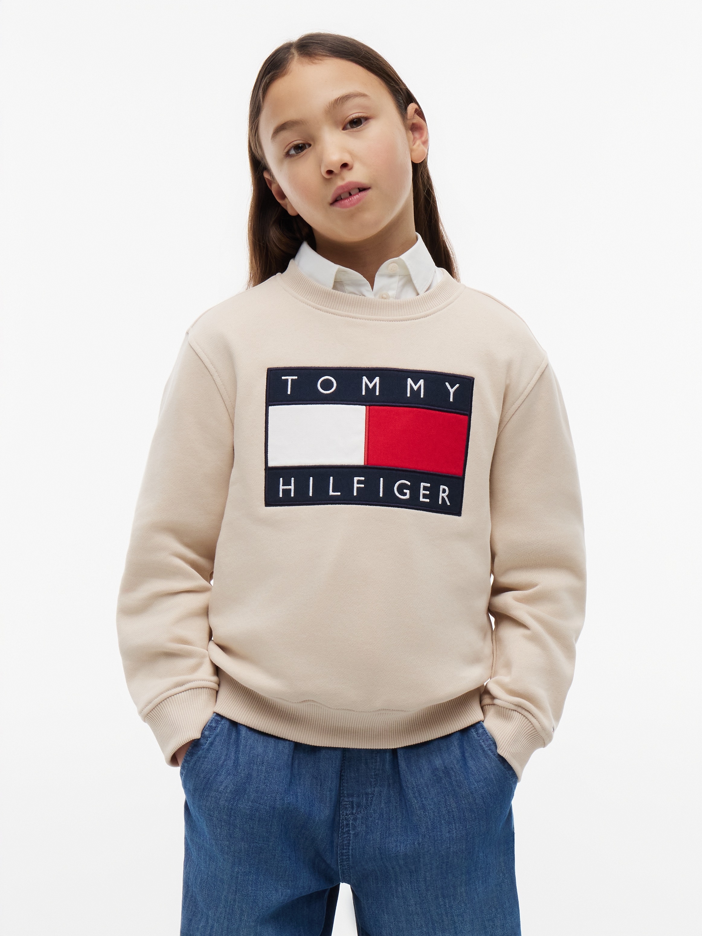 Tommy Hilfiger Sweatshirt , Regular Fit, Kinder bis 16 Jahre, Logo-Applikation
