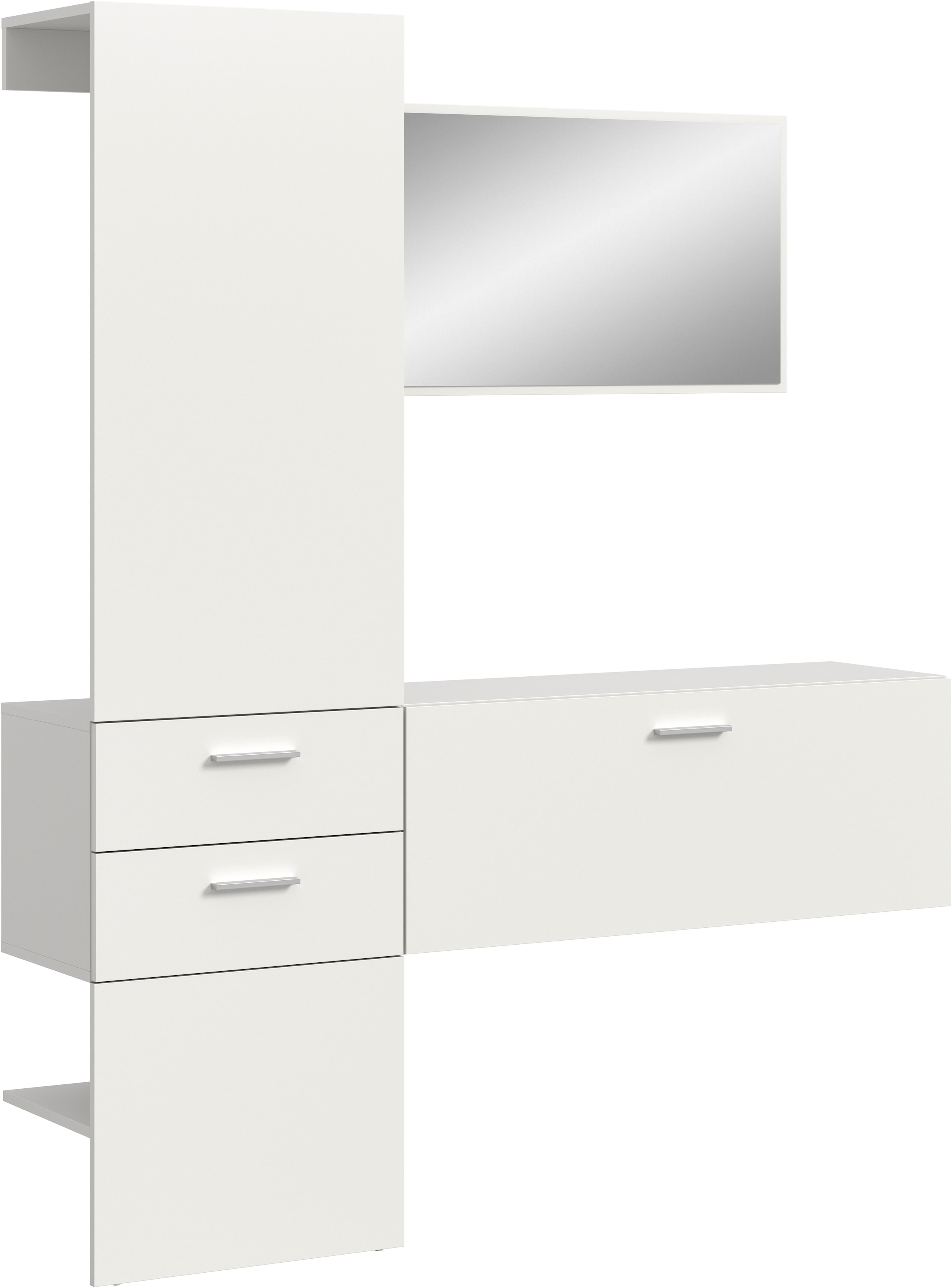 INOSIGN Garderoben-Set, (Set, 3 St.), Lumo, Garderobenset Breite 156 cm, Spiegel, 2 Schubladen, Flur, Diele