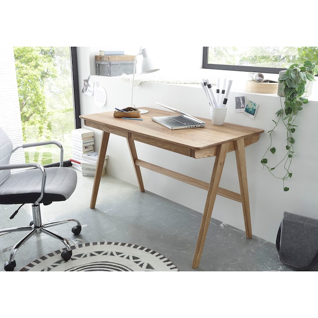 MCA furniture Schreibtisch »Delia«, Asteiche Massivholz geölt mit  Schubladen, Breite 120 cm bestellen | BAUR