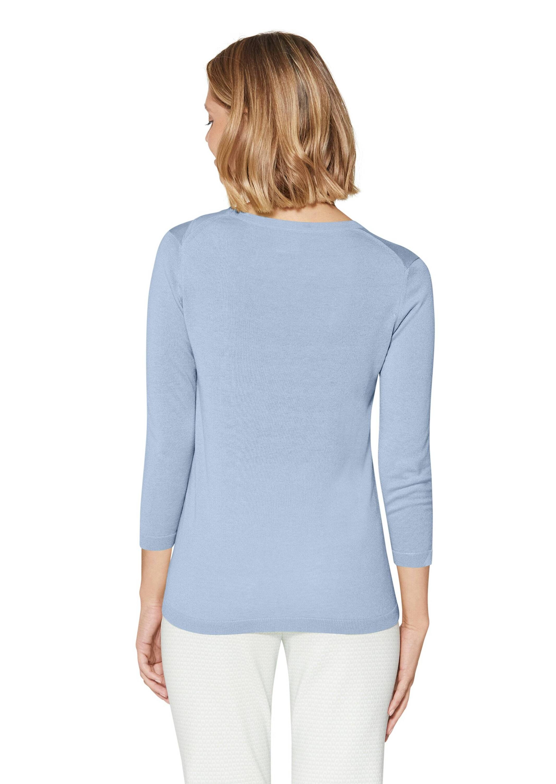 MADELEINE Longpullover »Pullover Feinstrick-Pullover mit 3/4-Ärmeln und Cut-out«